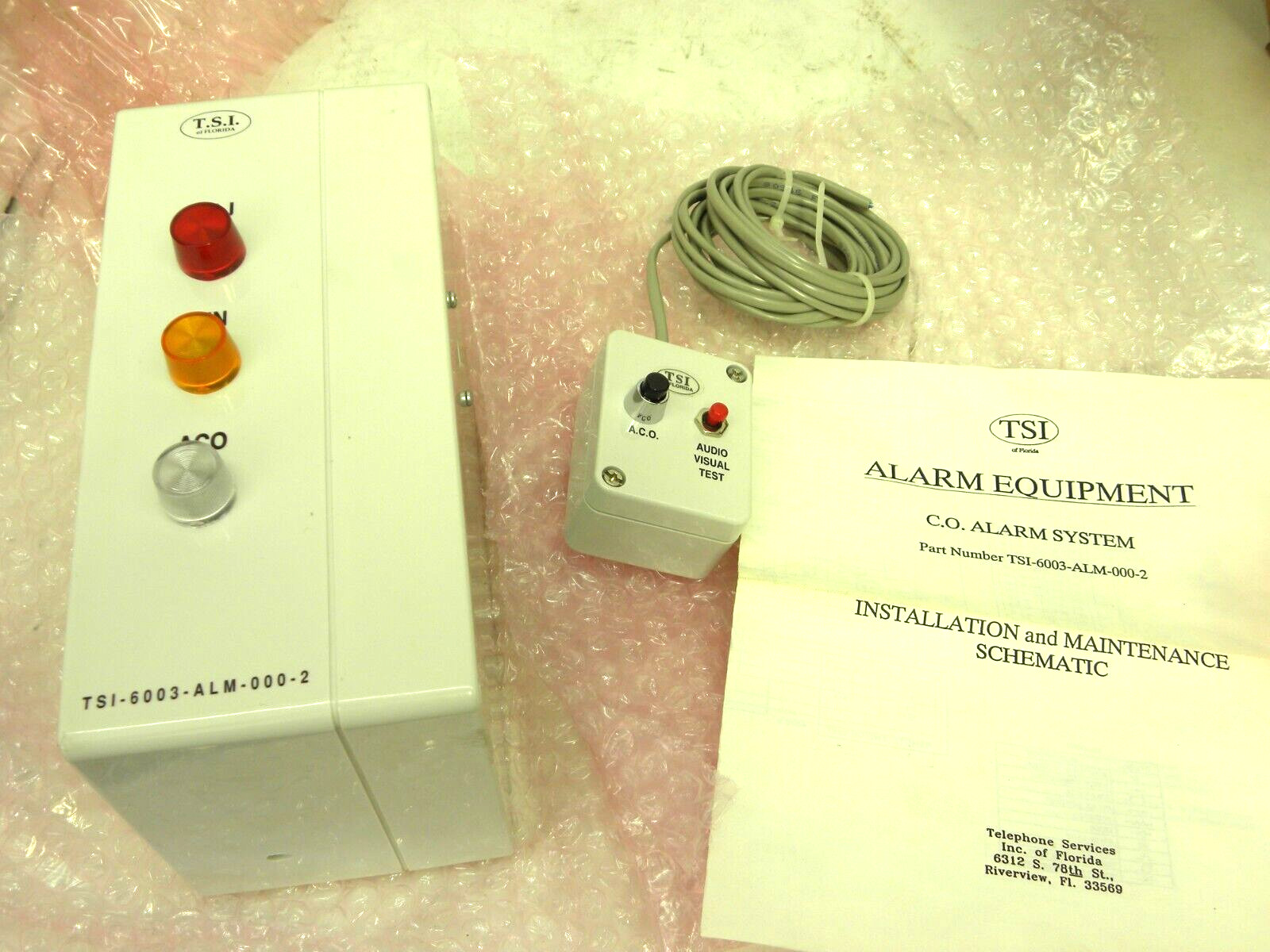 NEW – T.S.I. of Florida TSI-6003-ALM-000-2 C.O. Alarm System Equipment