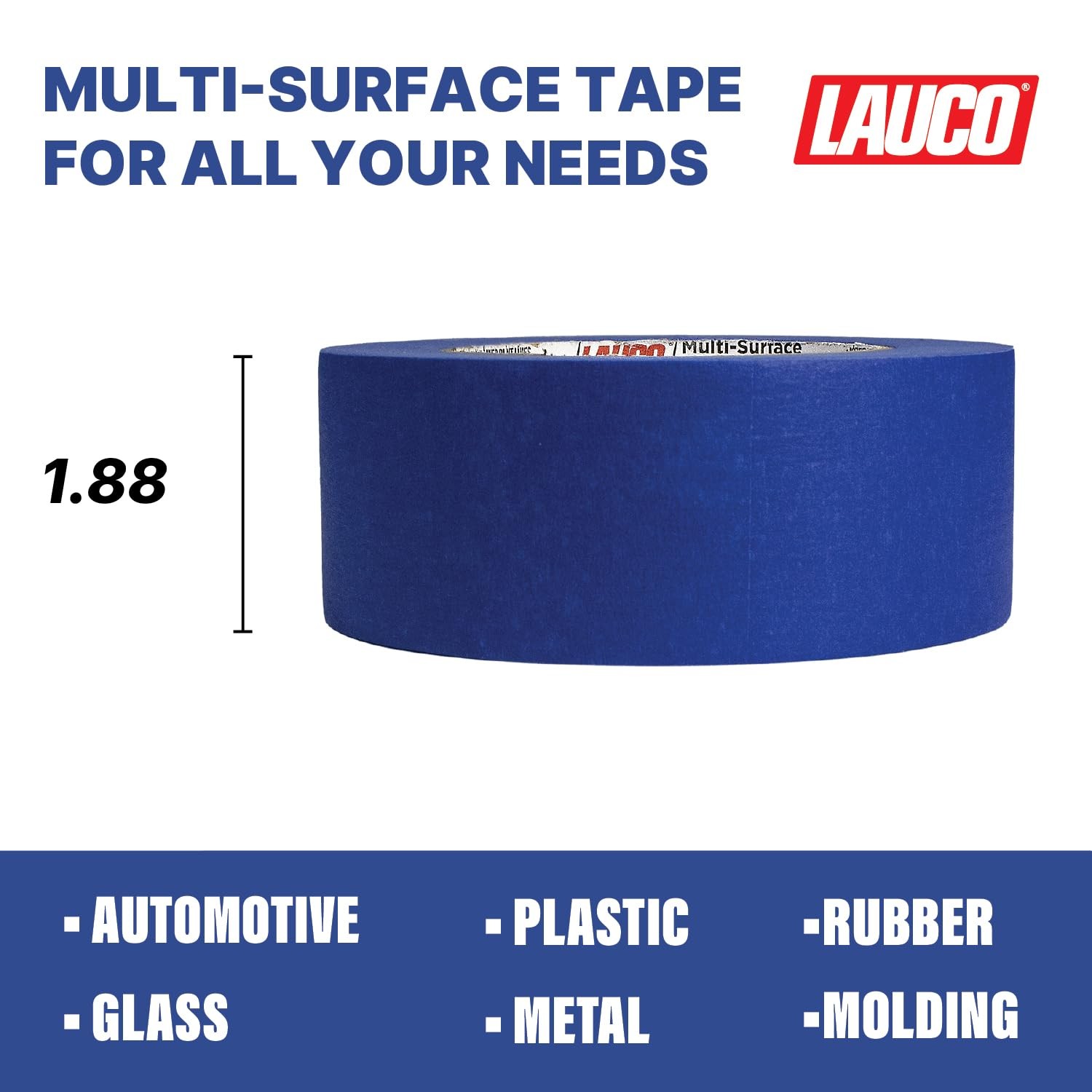 LAUCO Multi-Surface Blue Painter’s Masking Tape, Medium Adhesion, 5 Rolls
