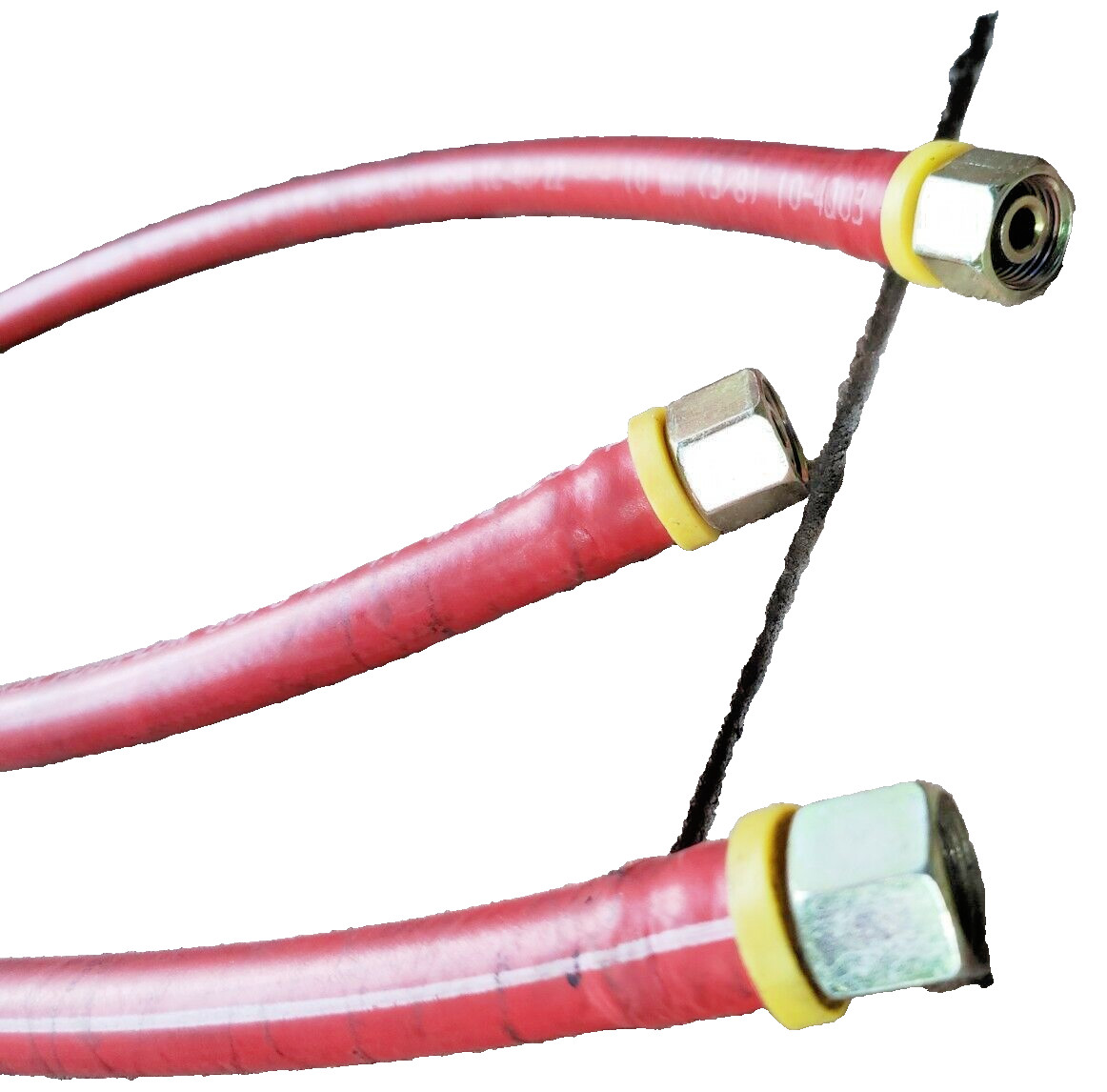 (3) PARKER PUSH-LOK 801-6WP 1.7 MPA, 3/8″ x 17″ Hose Assembly FEMALE JIC 250PSI