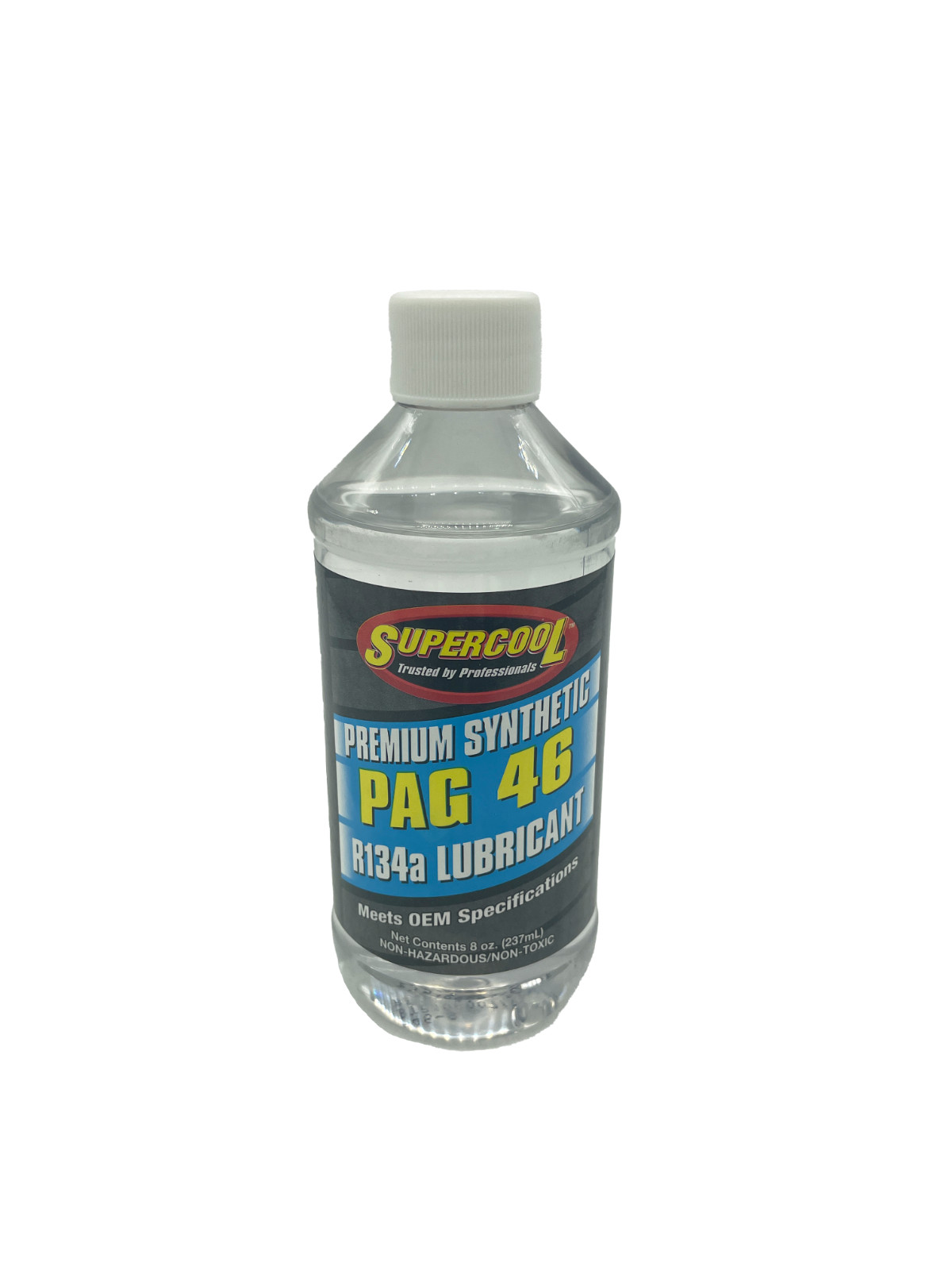 Supercool P46-8 A/C Compressor Pag Lubricant Plastic Bottle Red Yellow Tint 8oz