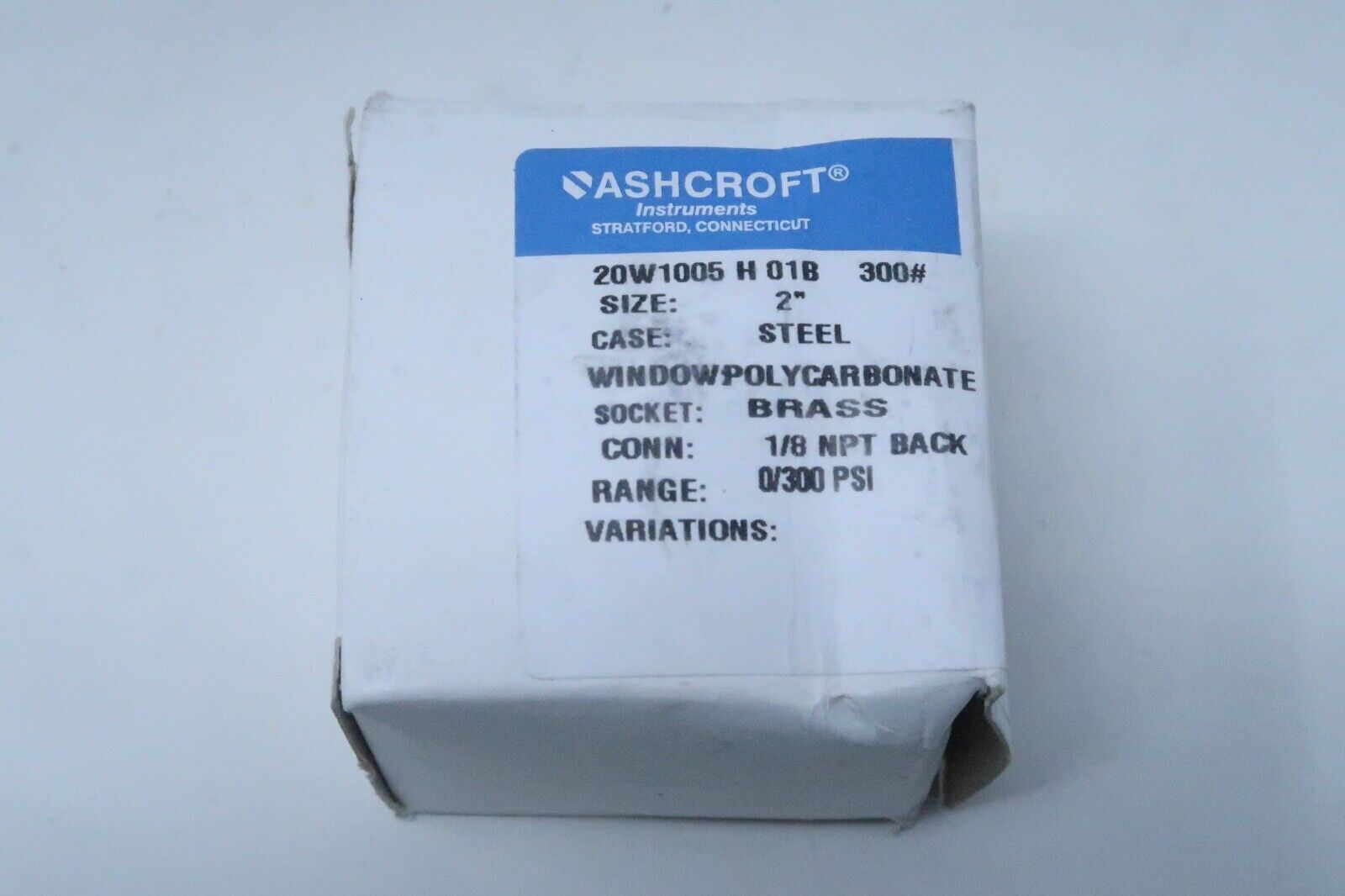 1 new Ashcroft 20W1005-H-01B Vacuum Gauge, 2″ Diameter