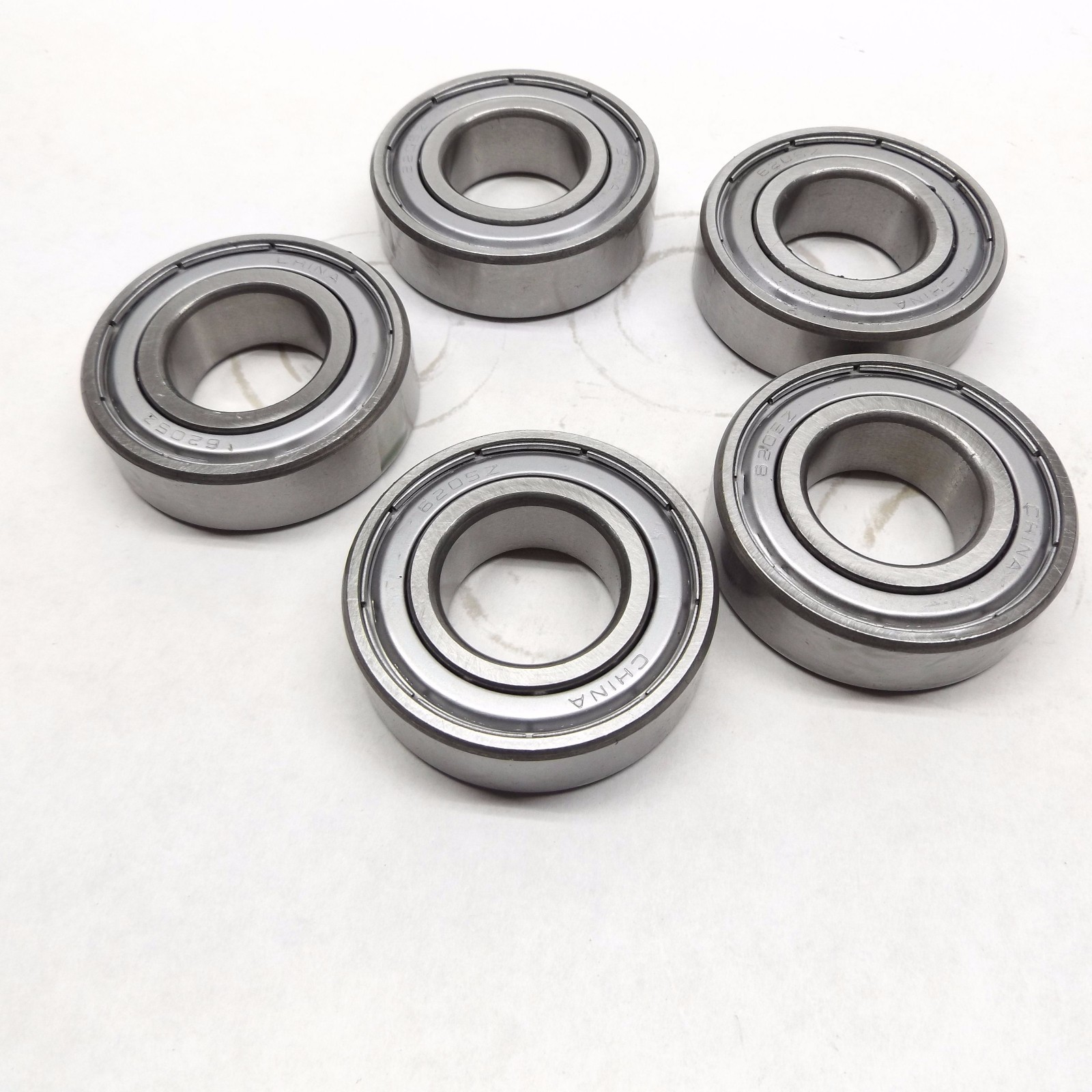 Lot of 5 Importer 6205Z Premium Radial Contact Single Row Ball Bearing