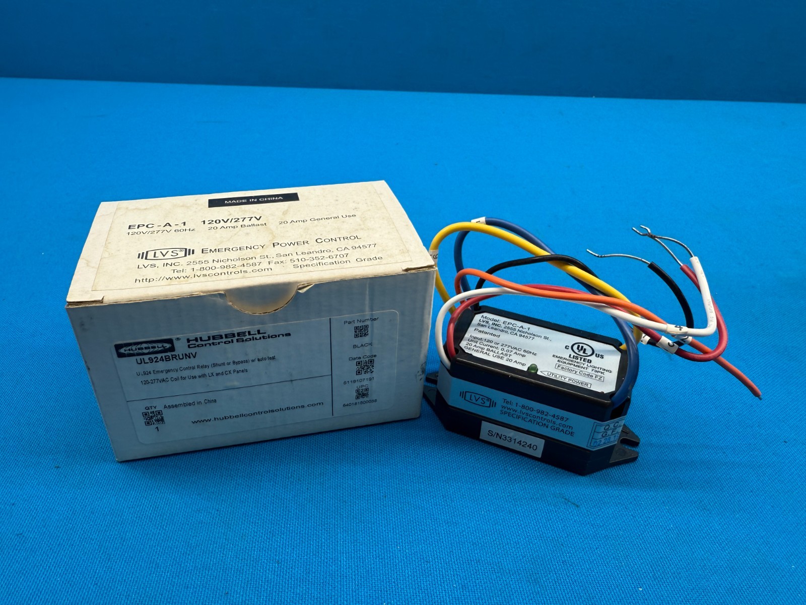 Hubbell UL924BRUNV 20Amp 120/277V Emergency Lighting Control Relay EPC-A-1