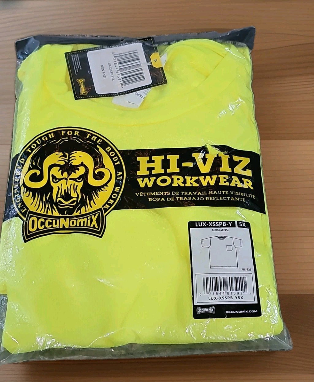OccuNomix Hi Vis Yellow Safety T Shirt 2XL LUX XSSPB Y2X Workwear