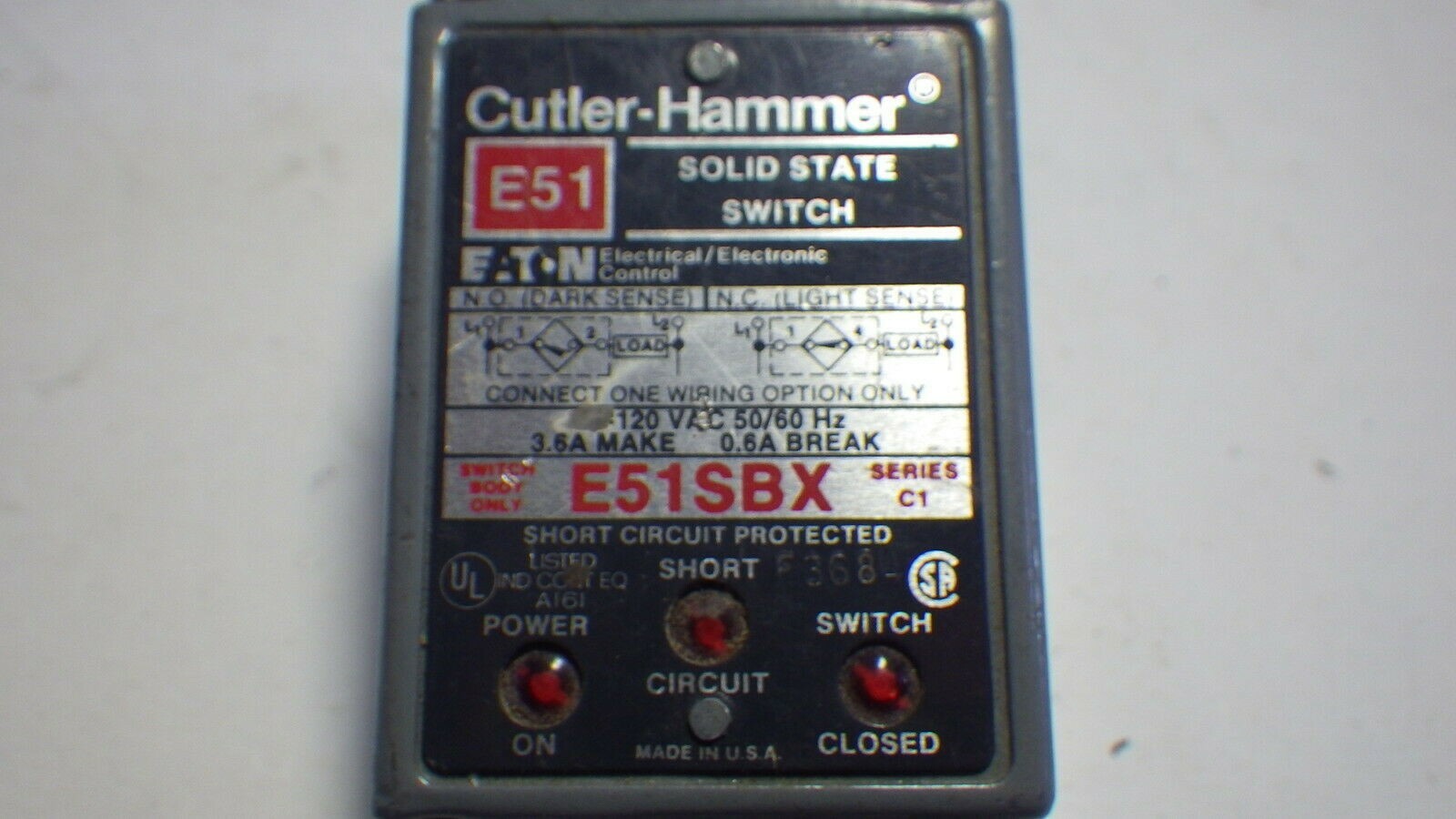 CUTLER HAMMER E51SBX SOILD STATE SWITCH BODY ONLY SERIES C1