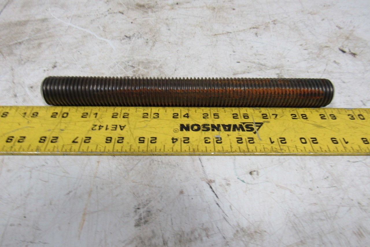 1″-8×9-1/2″ (OAL 9-3/4″) A193 B7 Fully Threaded Stud Plain Finish Lot of 5