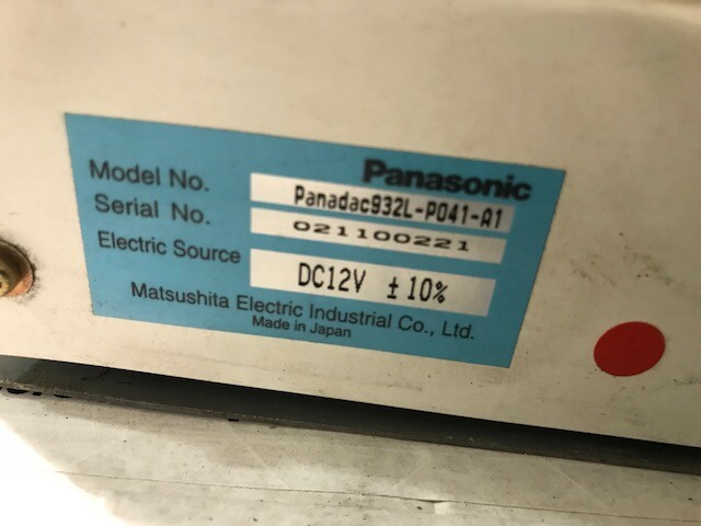 Panasonic MSR Rear Control Panel – PANADAC932L-P041-A1 w/Warranty