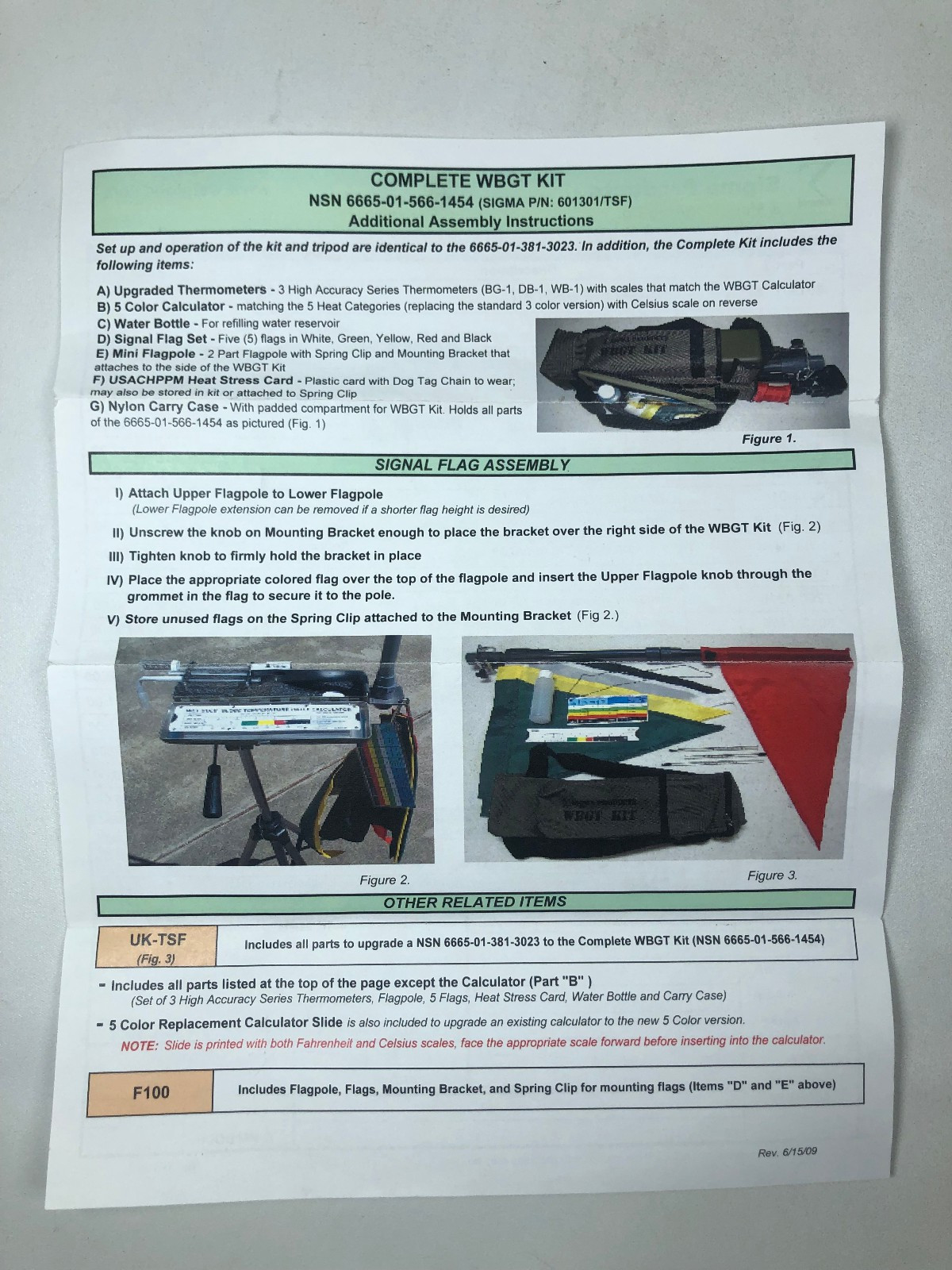 NOS Sigma Products WBGT Wet Bulb Globe Kit with Carrying Case, Tripod & Flags