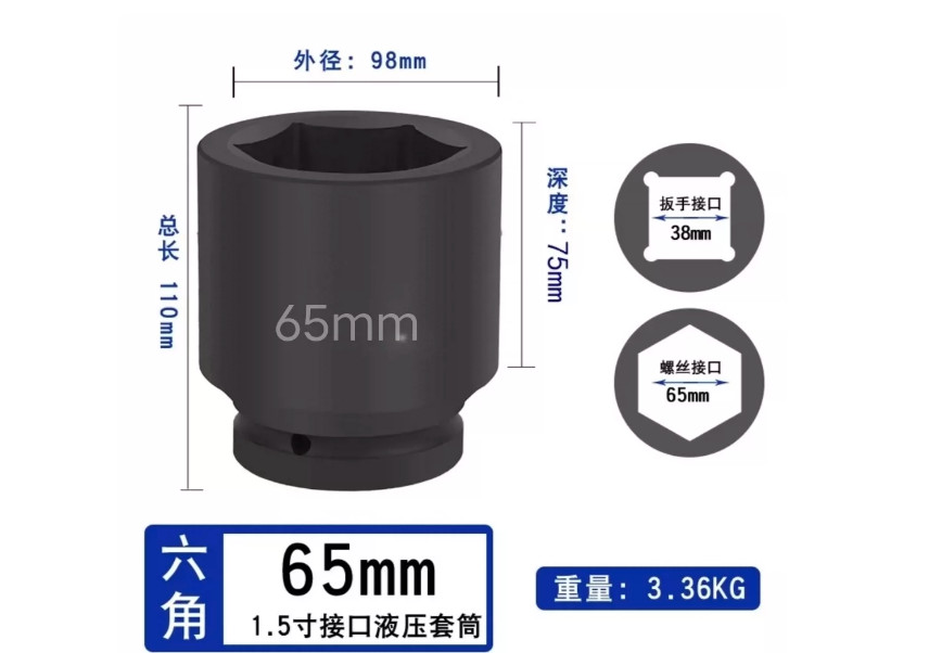1.5-inch 65MM socket FedEx DHL or UPS express fast shipping