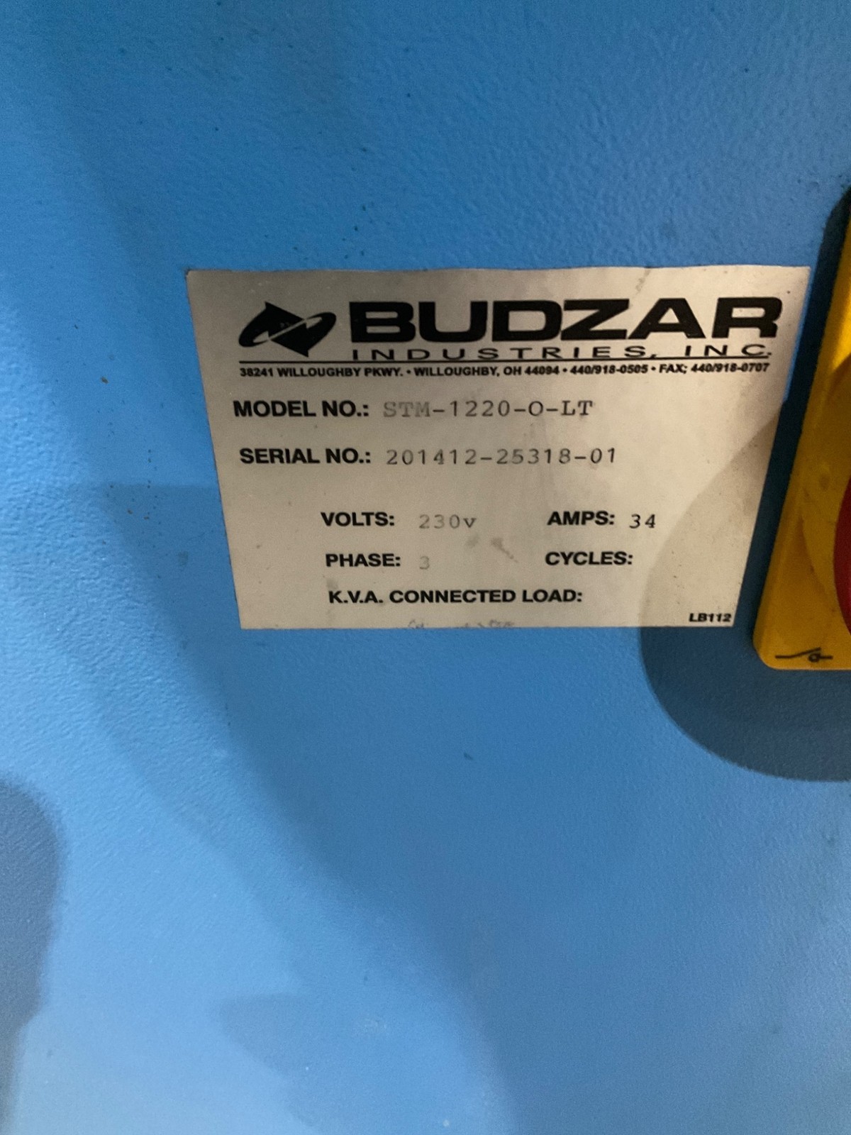 SHINI BUDZAR STM-1220-O-LT Oil Heater 230V 34A 3PH USED