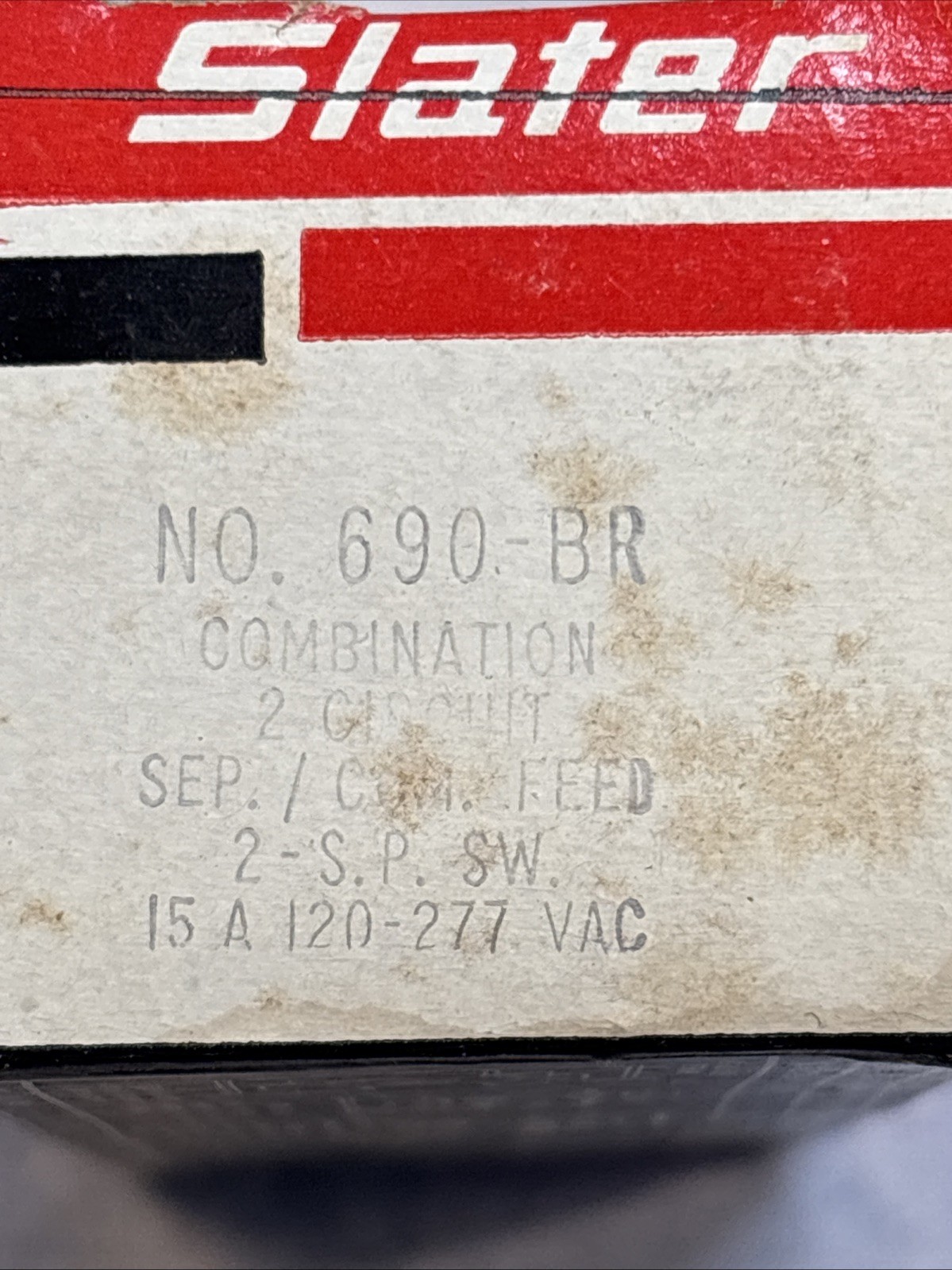 Slater 690-BR Combo Switch 2-circuit-15A NEW OLD STOCK IN BOX