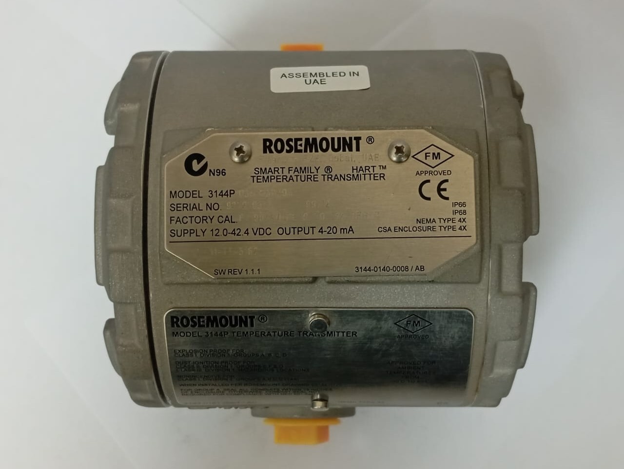 Rosemount / HART Temperature Transmitter / 3144P / PT100, 4 Wire, 0 to 100 Deg C