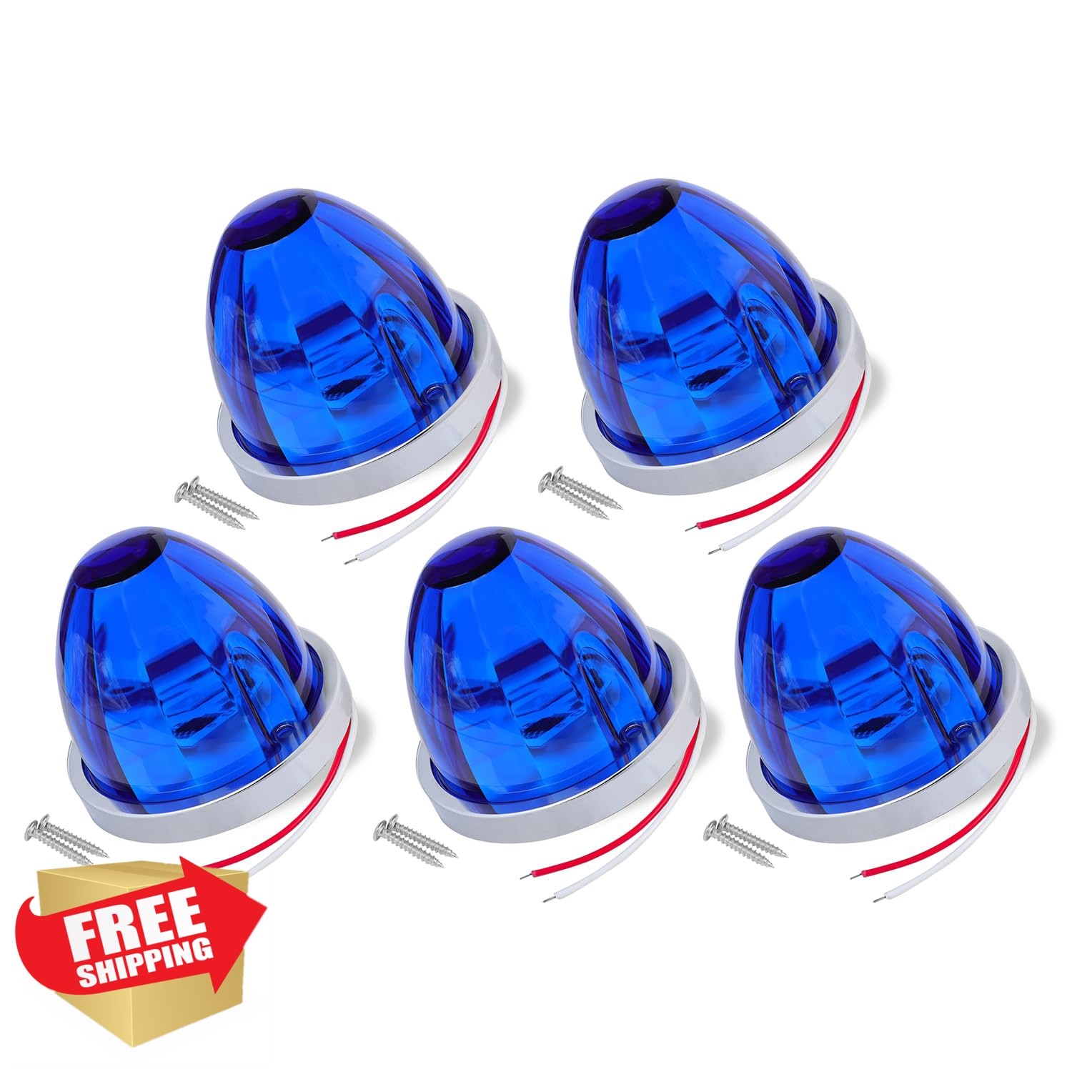 Ledvillage 5 Pcs Blue Watermelon LED Lights 12V Trucks Trailers