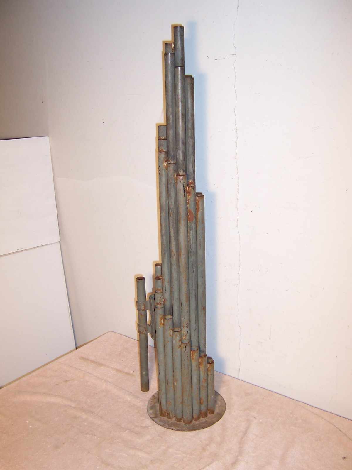 Vintage Industrial Art Spiral Boiler Exhaust Whistle Steam Caliope Tubes 36″