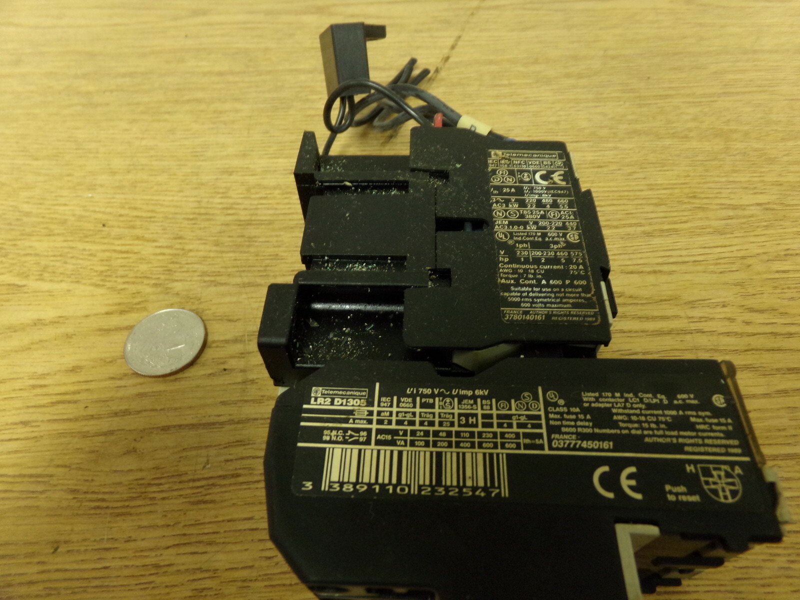 Telemecanique LC1 D09 10 w/ LR2 D1305 Contactor Assembly *FREE SHIPPING*