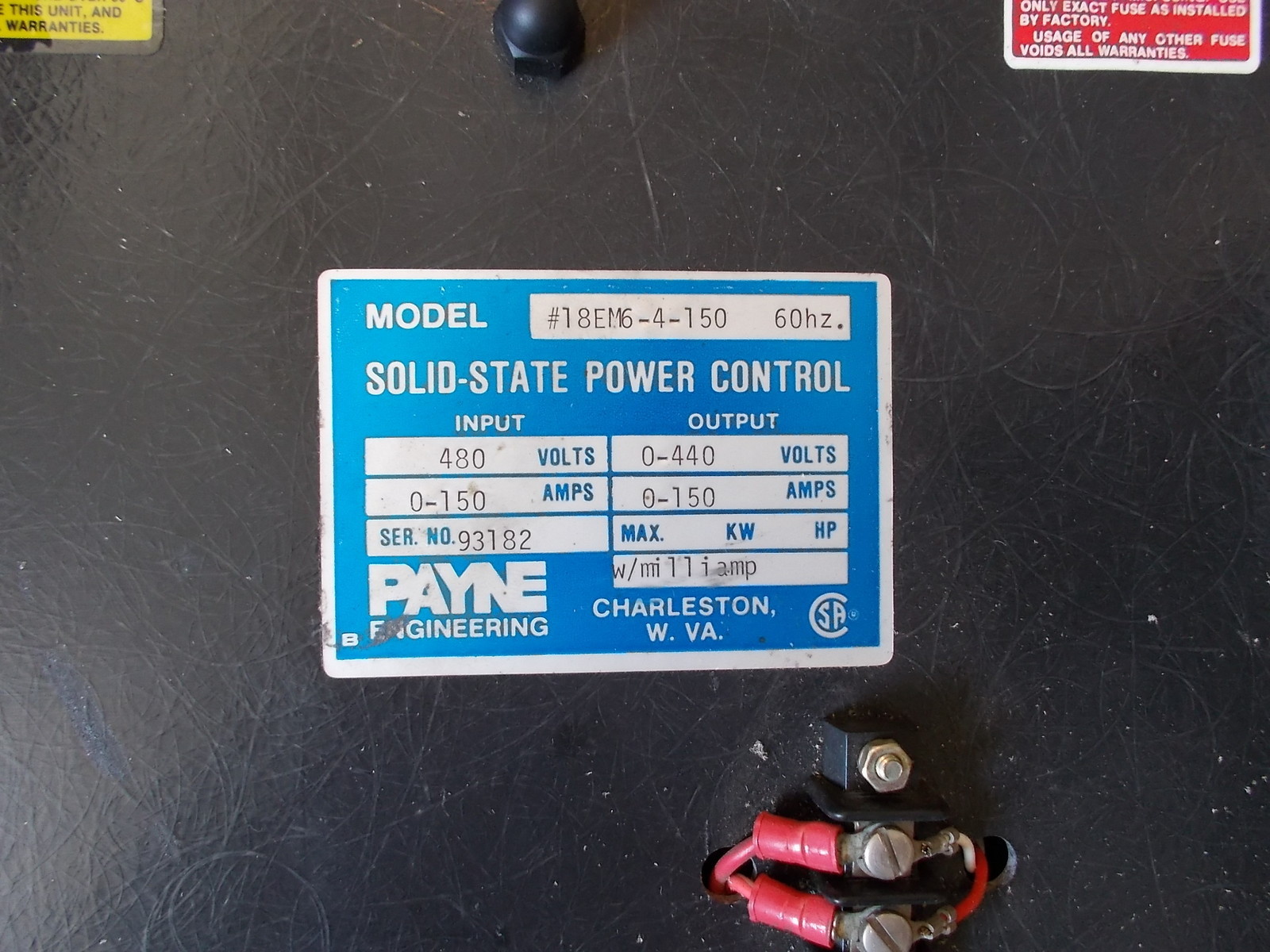Payne Engineering Solid State Power Control 18EM6-4-150 *FREE SHIPPING*