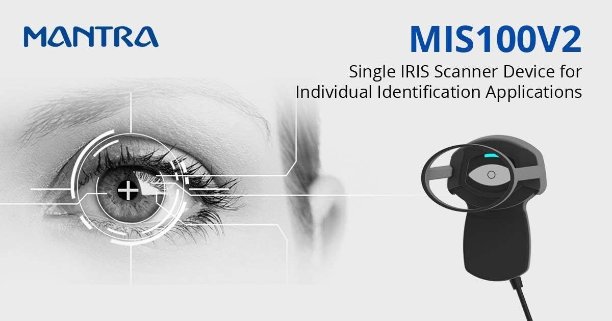 Single IRIS Scanner Corded Portable Scanner with RD Service, Mantra MIS100V2