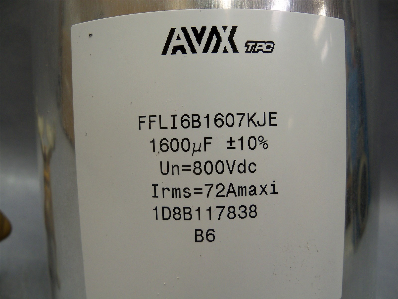 FFLI6B1607KJE AVX Capacitor 1600.0 µF 800V