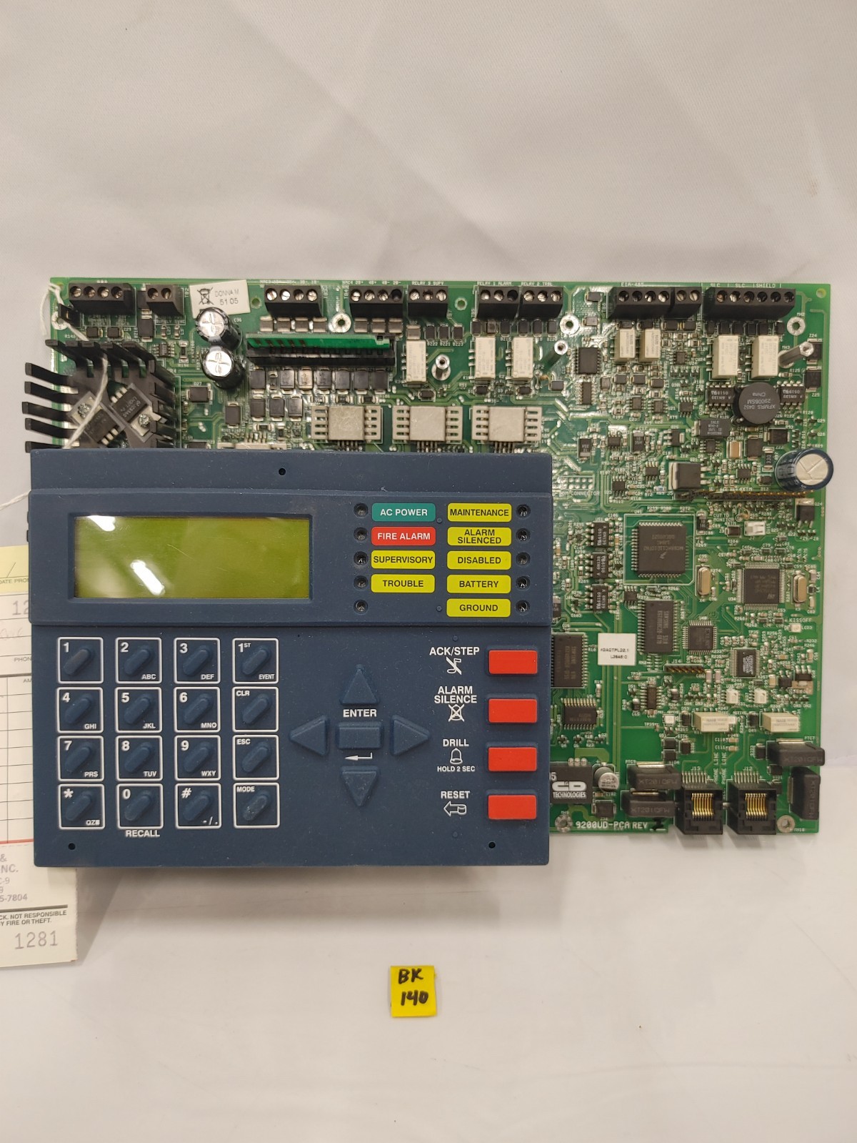 Notifier 9200UD-PCA Rev I Fire Alarm Control Board