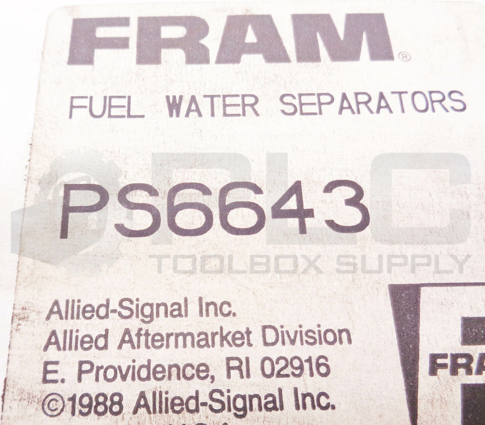 NEW FRAM PS6643 FUEL WATER SEPARATOR