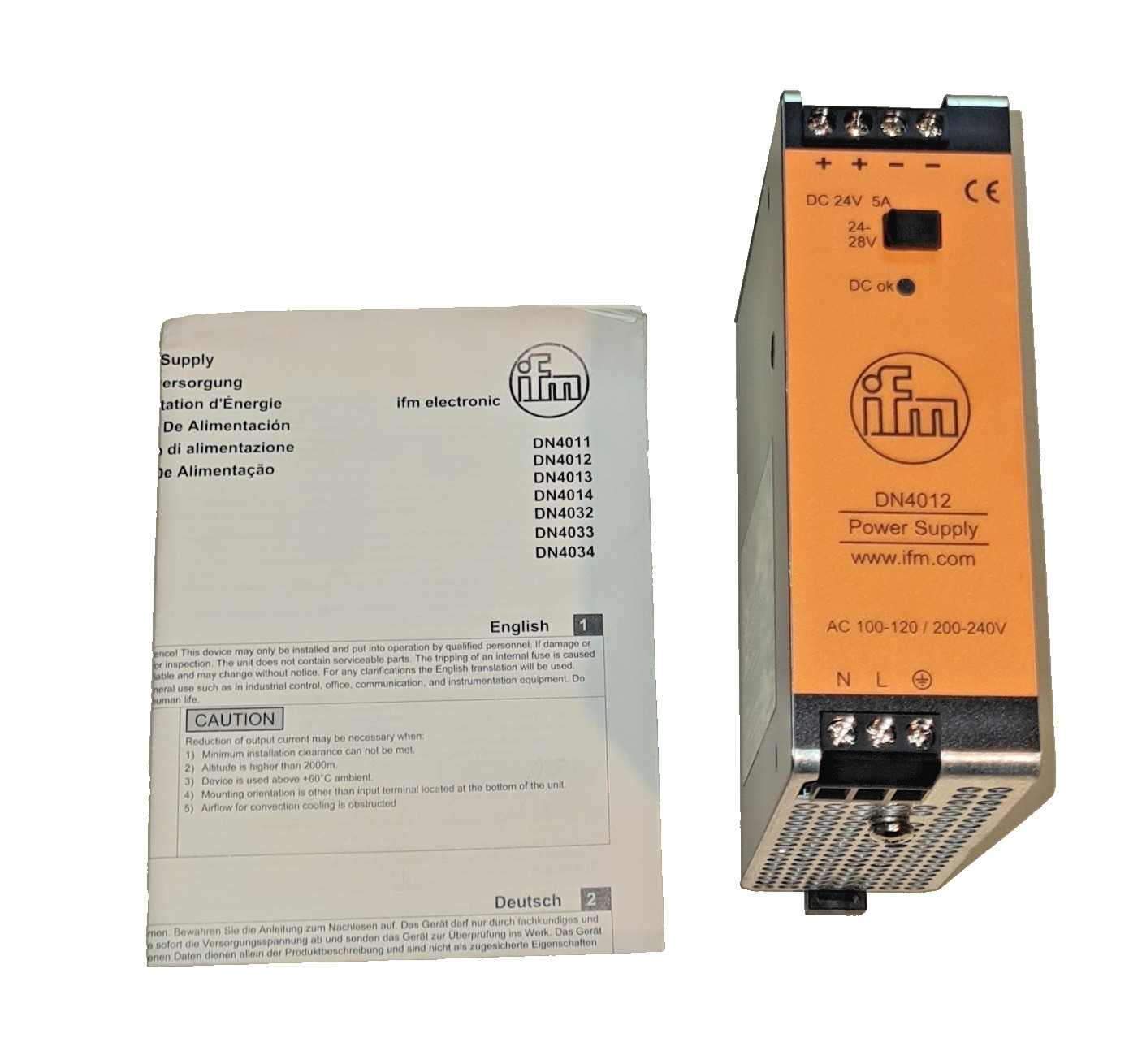 IFM DN4012 24V 5A 120W 1-Phase DIN Rail Power Supply – Brand New – Boxed