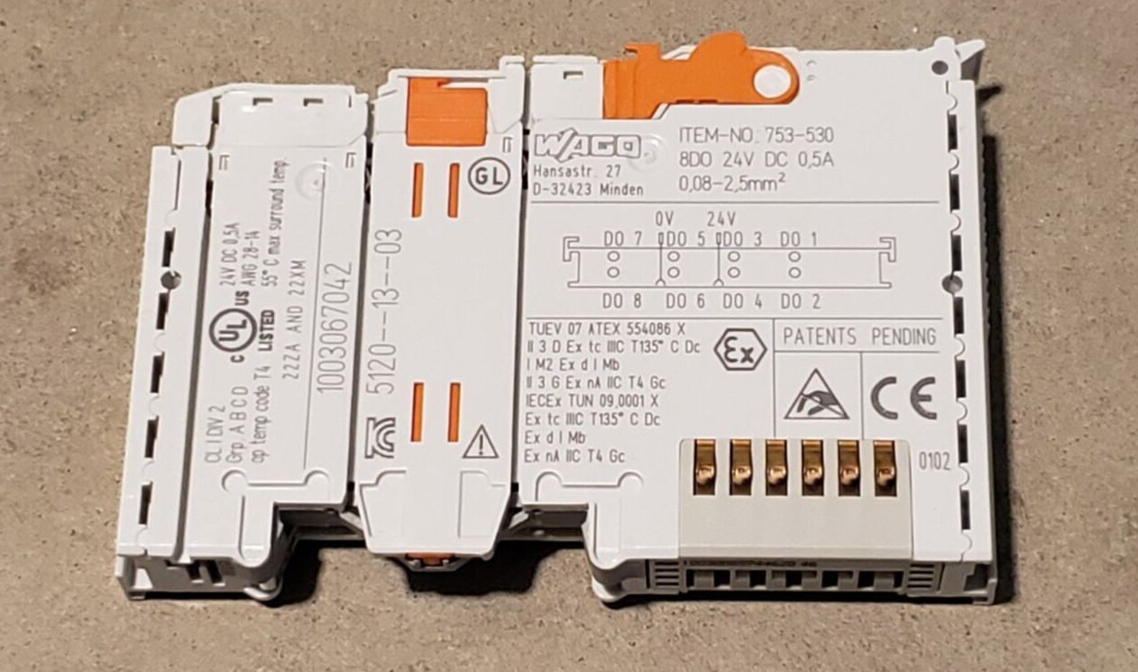 UNUSED WAGO 753-530 8DO 24VDC OUTPUT MODULE