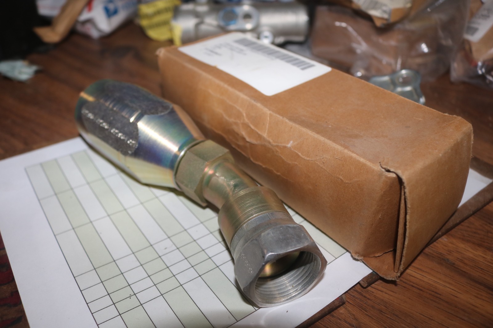 NOS Eaton Aeroquip hose fitting PN FJ9018-1616-94 4730-01-234-0012