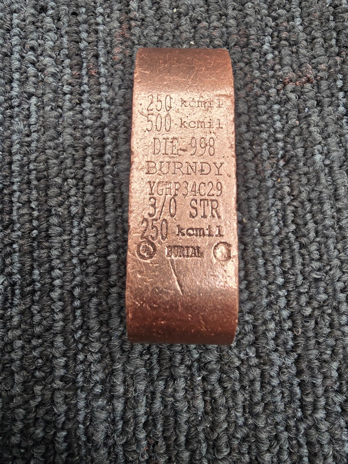 Burndy YGHP34C29, Copper Conductor, Compression Ground C-Tap Connector