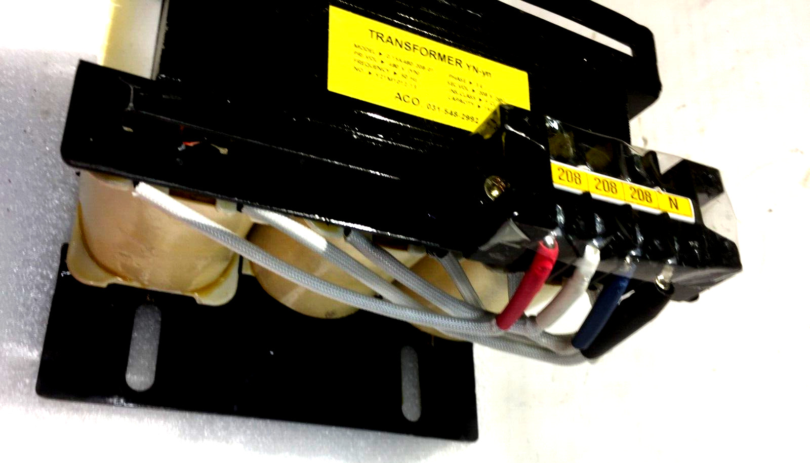 ACO NEWTRANSFORMER YN-yn MODEL 0.15K 480 -208-01 3PH 50/60HZ PRI480 SEC 208W/NEU