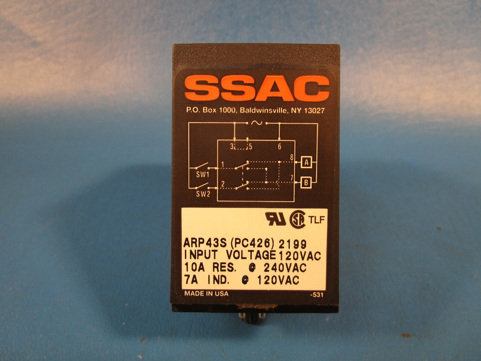 SSAC PLM6405 2494, 6C052, THREE PHASE LINE MONITOR, 8 PIN 2494, 6C052