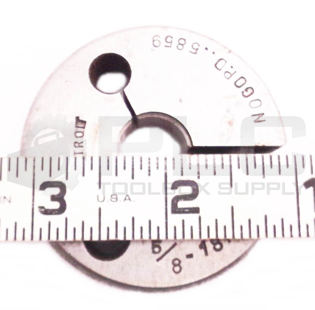 DETROIT 5/8-18NF-3 THREAD RING GAGE NOGO PD.5859