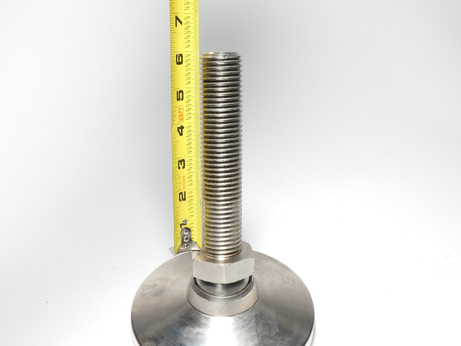 1-1/8″ x 6″ Threaded Stud Steel Swivel 6″ Base Leveling Mount