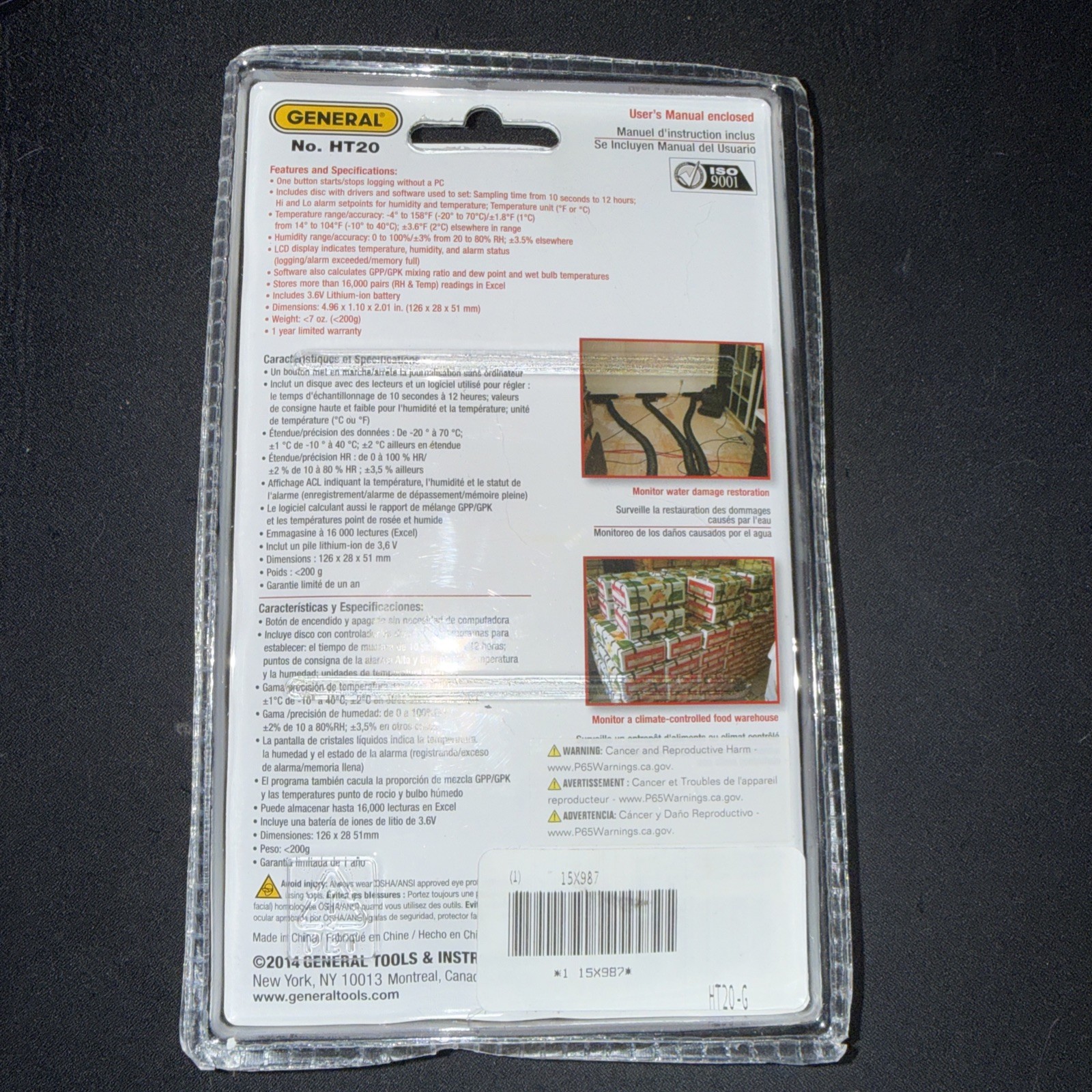 General Tools Ht20 Temperature/Rh/Gpp/Wet Bulb Data Logger