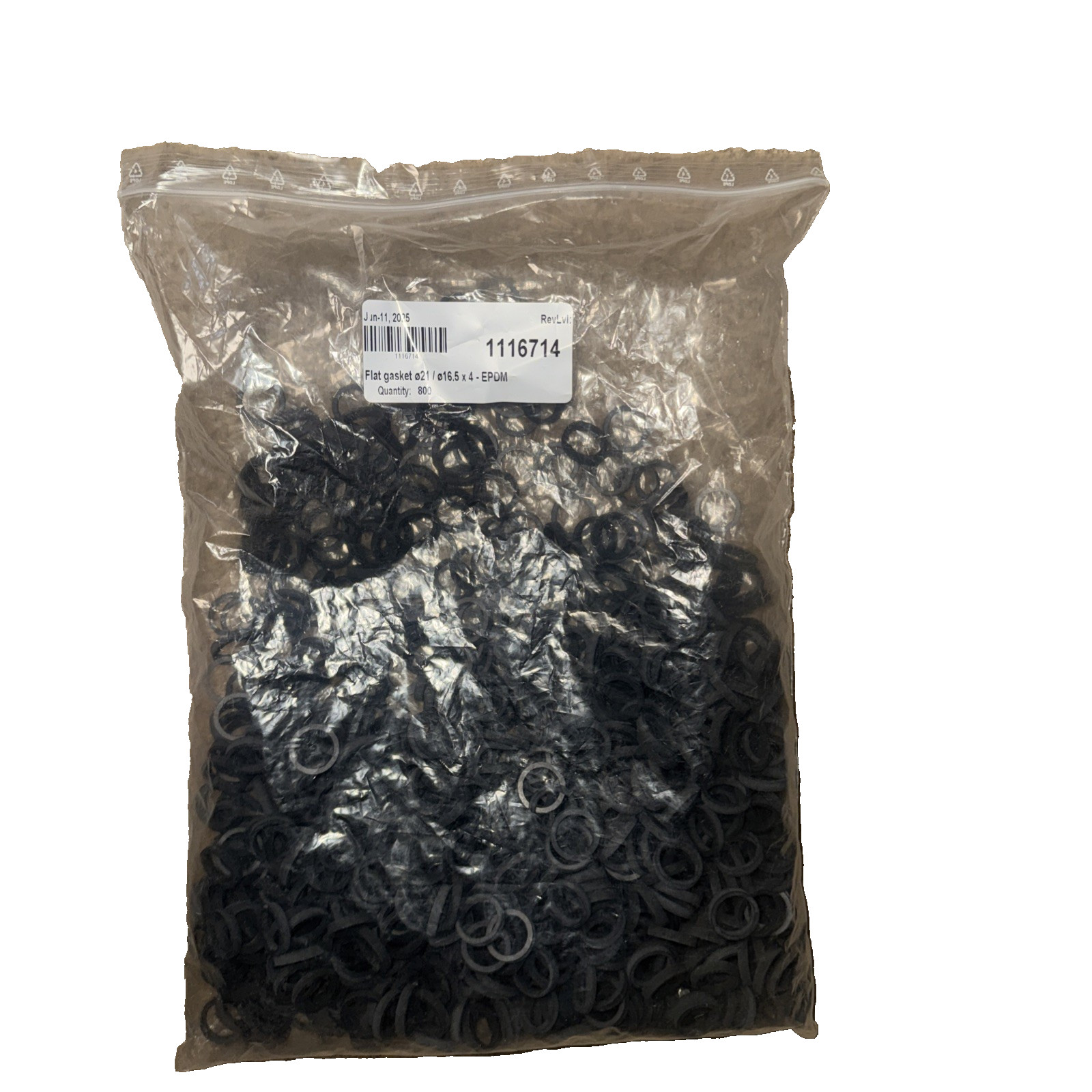 EPDM Rubber Flat Gasket 21mm x 16.5mm x 4mm, Bulk 800 Pack