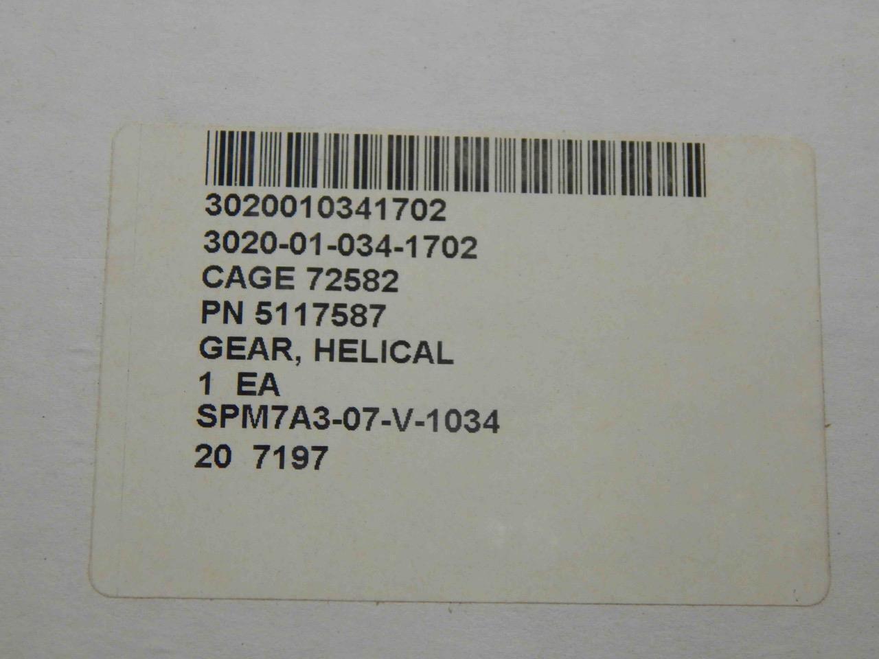MTU Detroit Diesel 5117587 3020-01-034-1702 Helical Gear