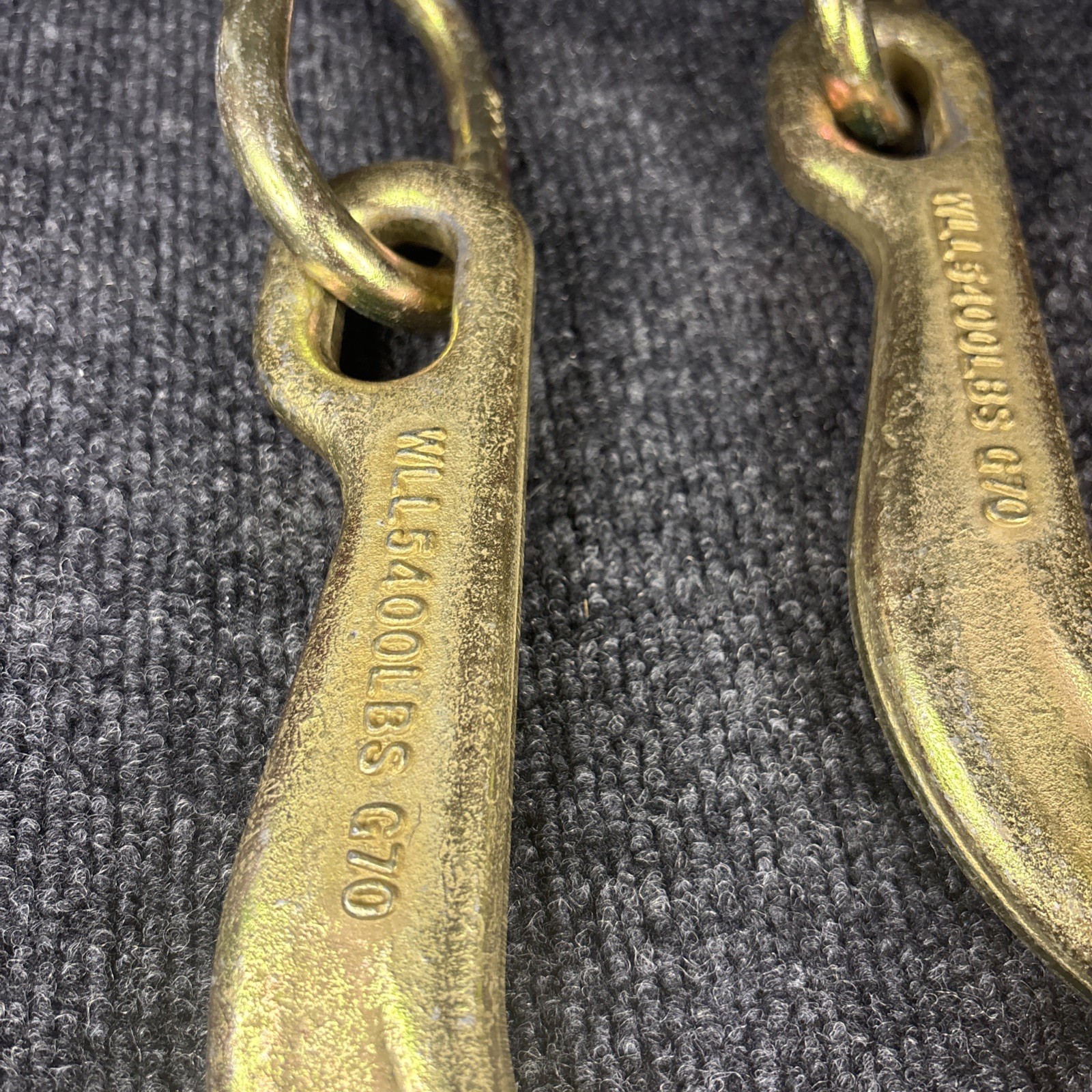 8 Inch Short “J” Tow Hook On Coupling Link 2/pcs 5400 Lbs G70 Heavy Duty