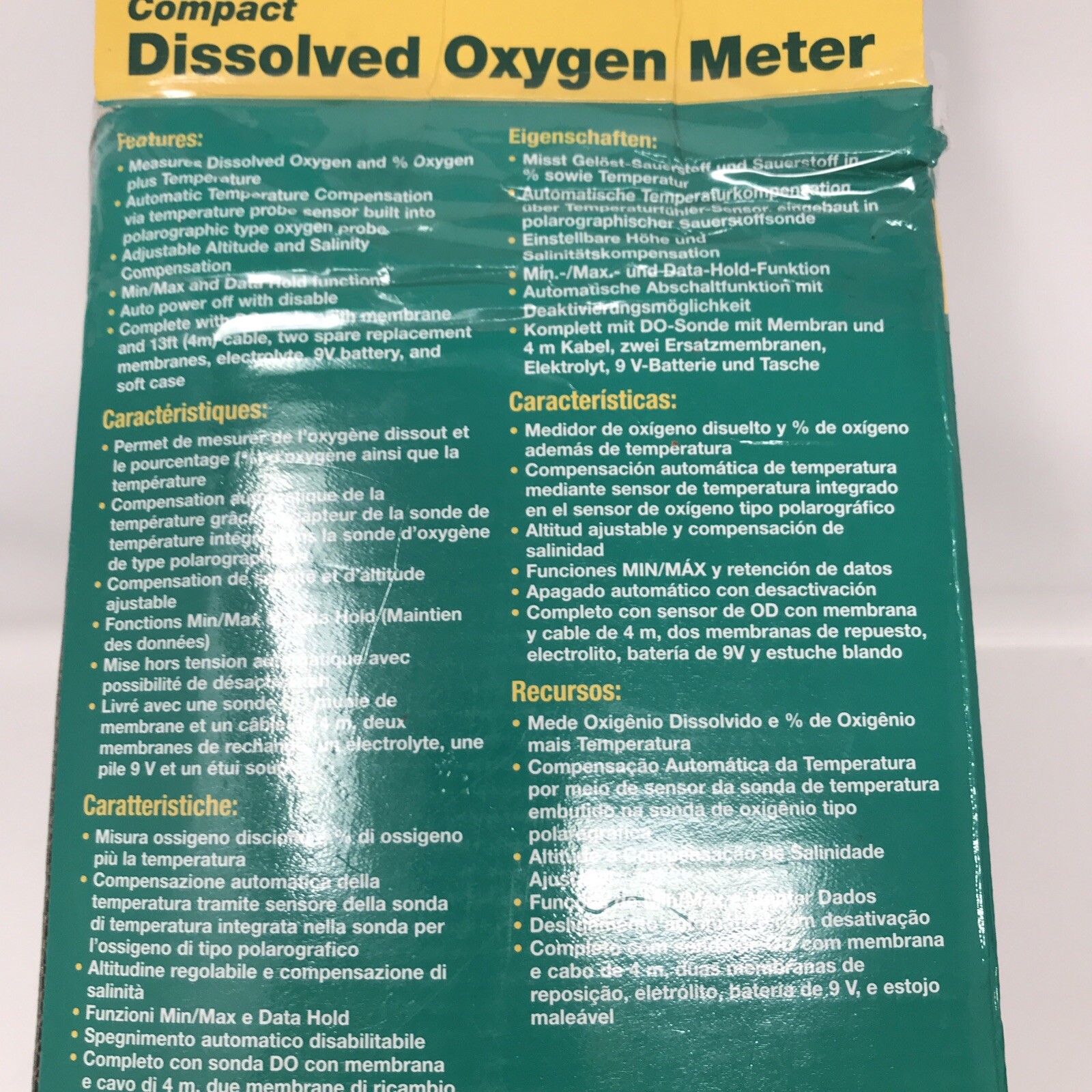 EXTECH DO210 Dissolved Oxygen Meter, 9V Battery
