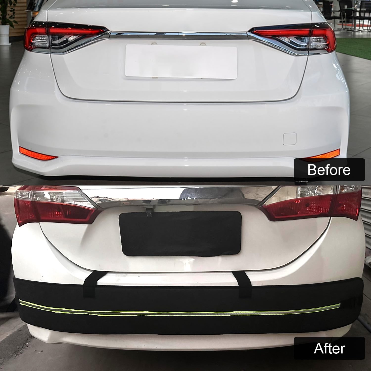Rear Bumper Guards for Cars, Car Bumper Protector with Long Safety Reflector …