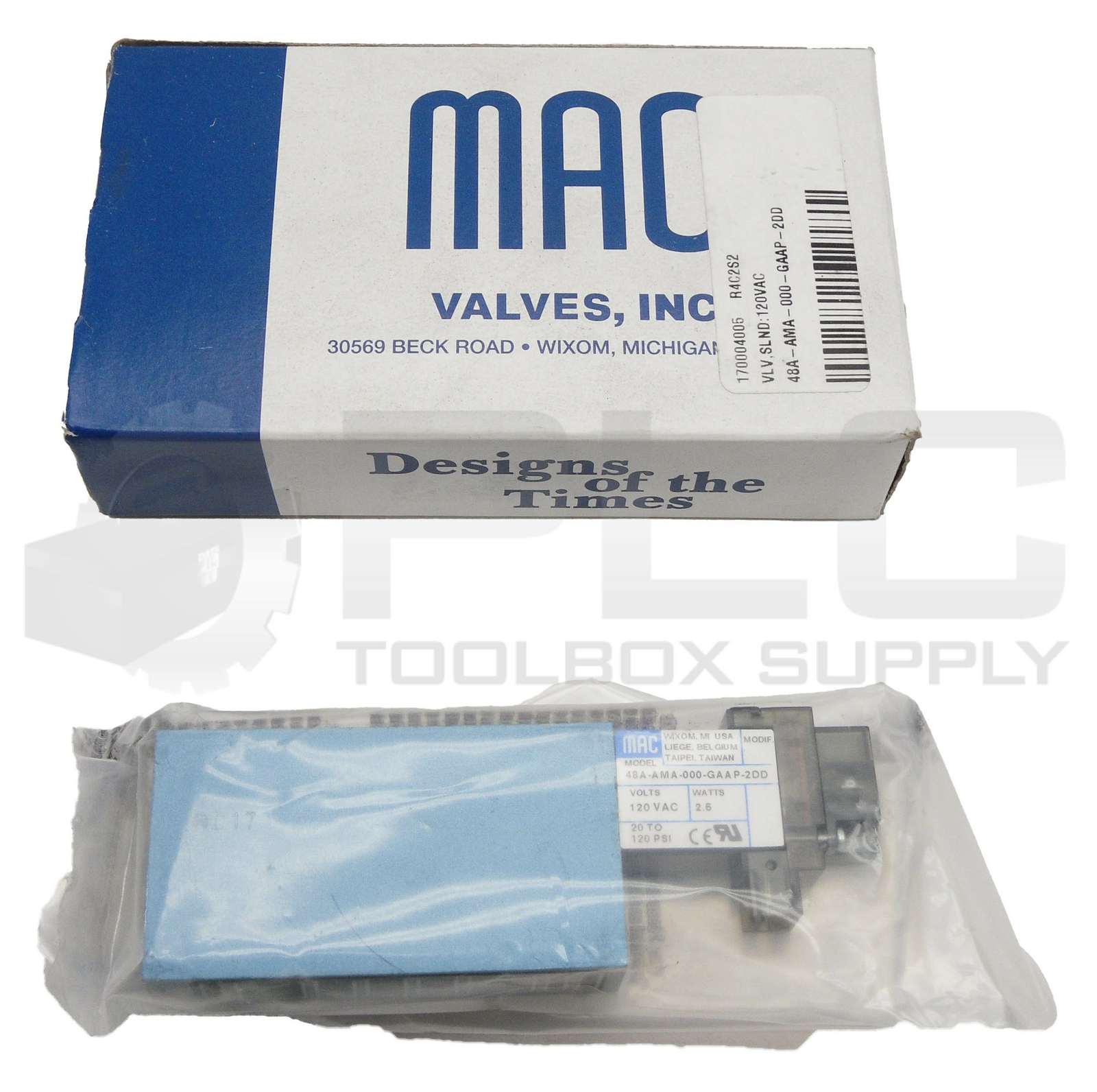 NEW MAC 48A-AMA-000-GAAP-2DD VALVE 20 TO 120PSI