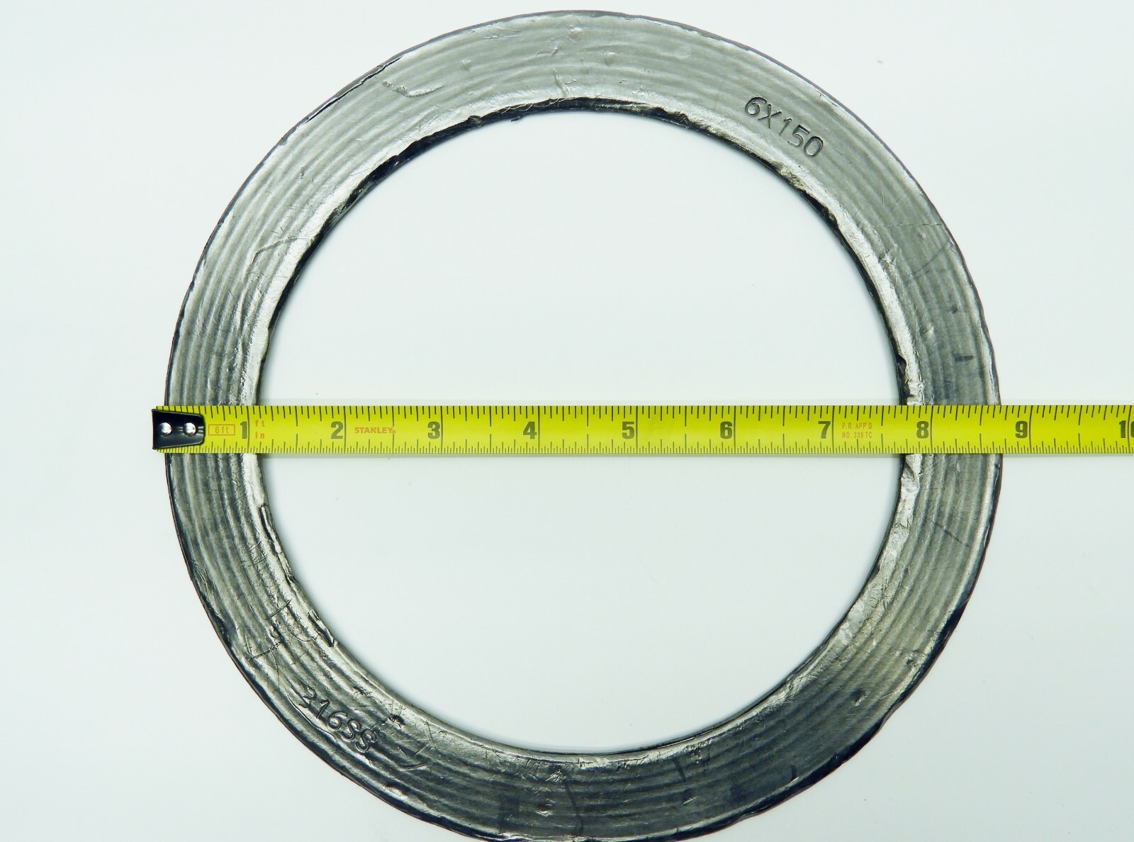 (Lot of 25) 6×150 CFG Seal Gasket Corrugated Durlon, Graphite / 316 SS