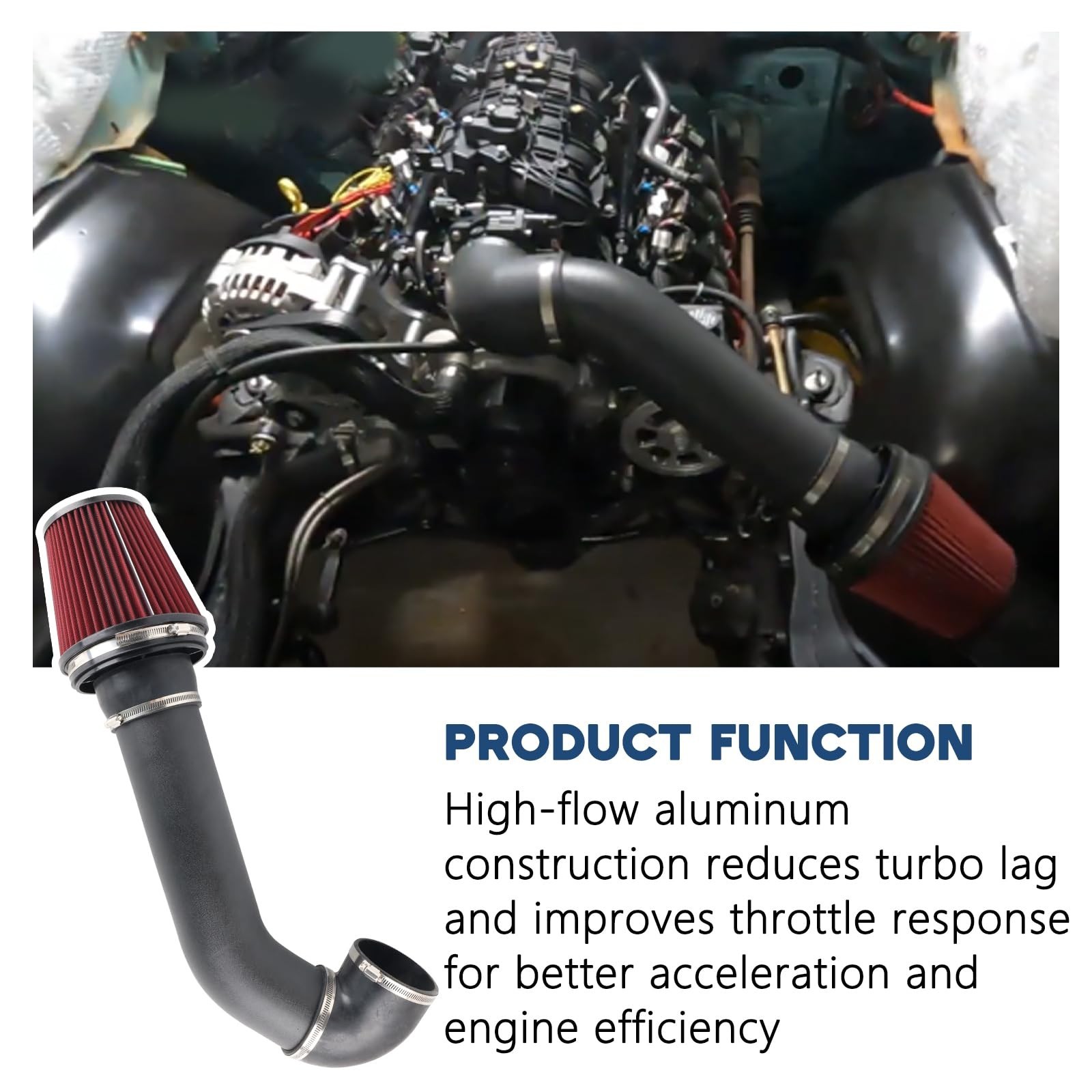 LS Swap Cold Air Intake Kit Compatible with LSX LS1 LS2 4.8L 5.3L 5.7L 6.0L L…