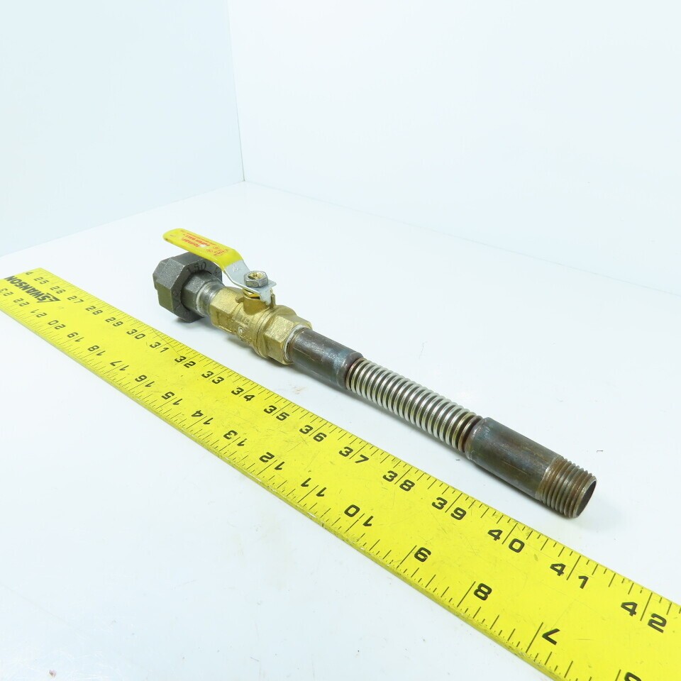 1/2″ NPT x 11-1/2″ Long Flexible Gas Line Assembly W/ Ball Valve & Union