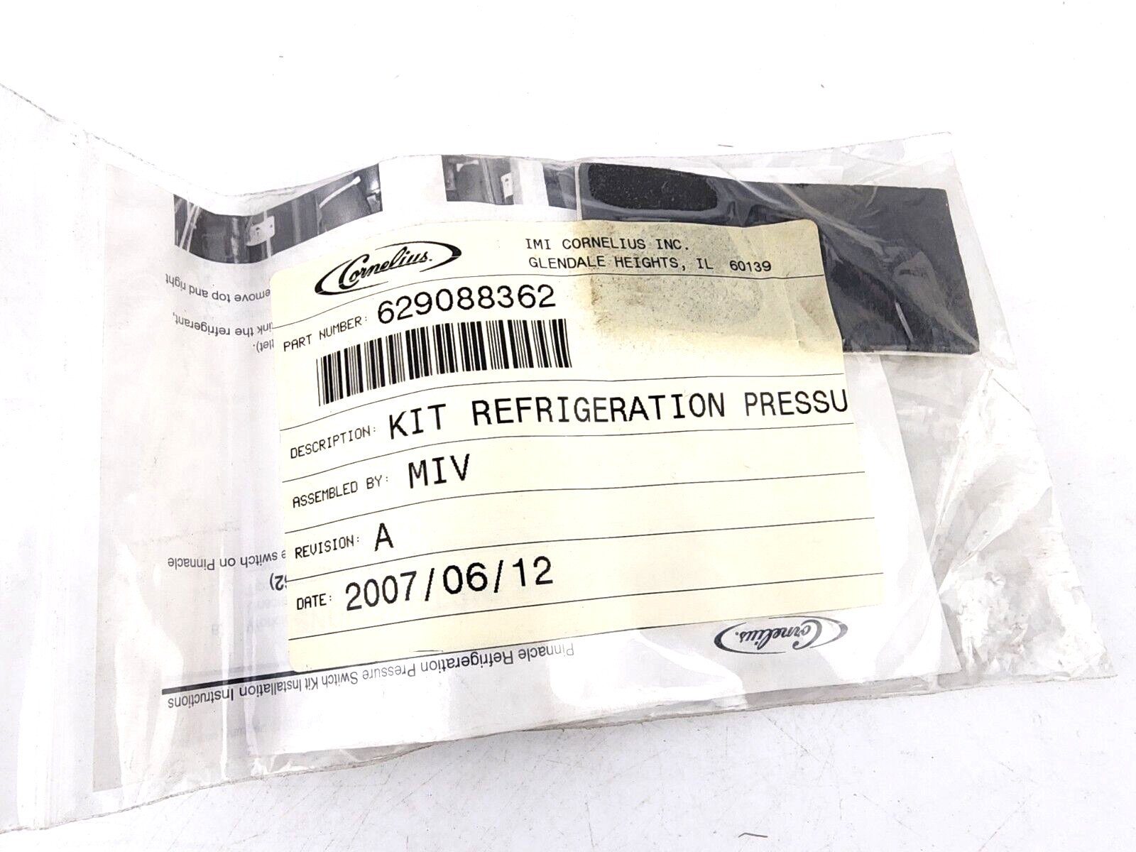 Cornelius 1032781 KIT REFRIG PRESSURE SWITCH LOW 629088362 FCB Pinnacle