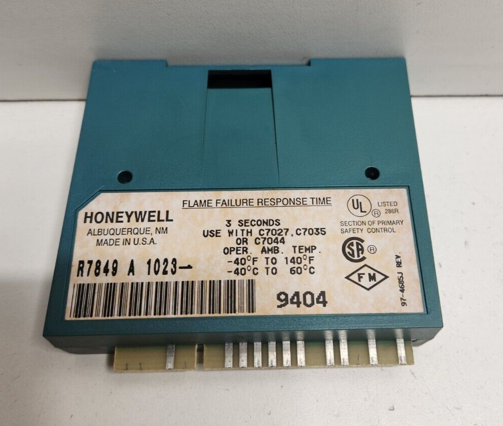 GUARANTEED! HONEYWELL 3 SEC FLAME AMPLIFIER MODULE R7849A-1023