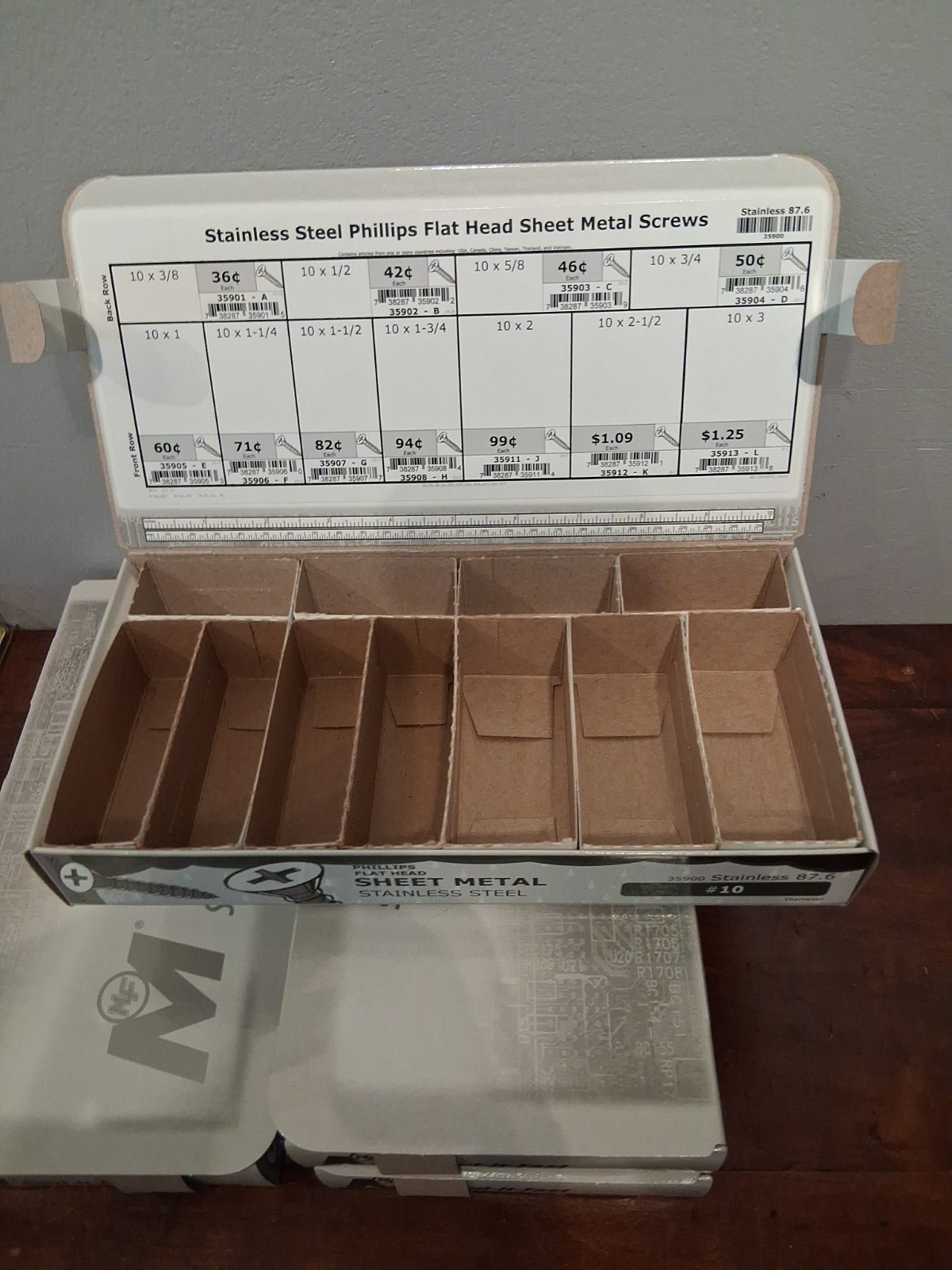 Midwest Fasteners Find It Fast **Empty** Stainless Steel Screw Assortment Boxes