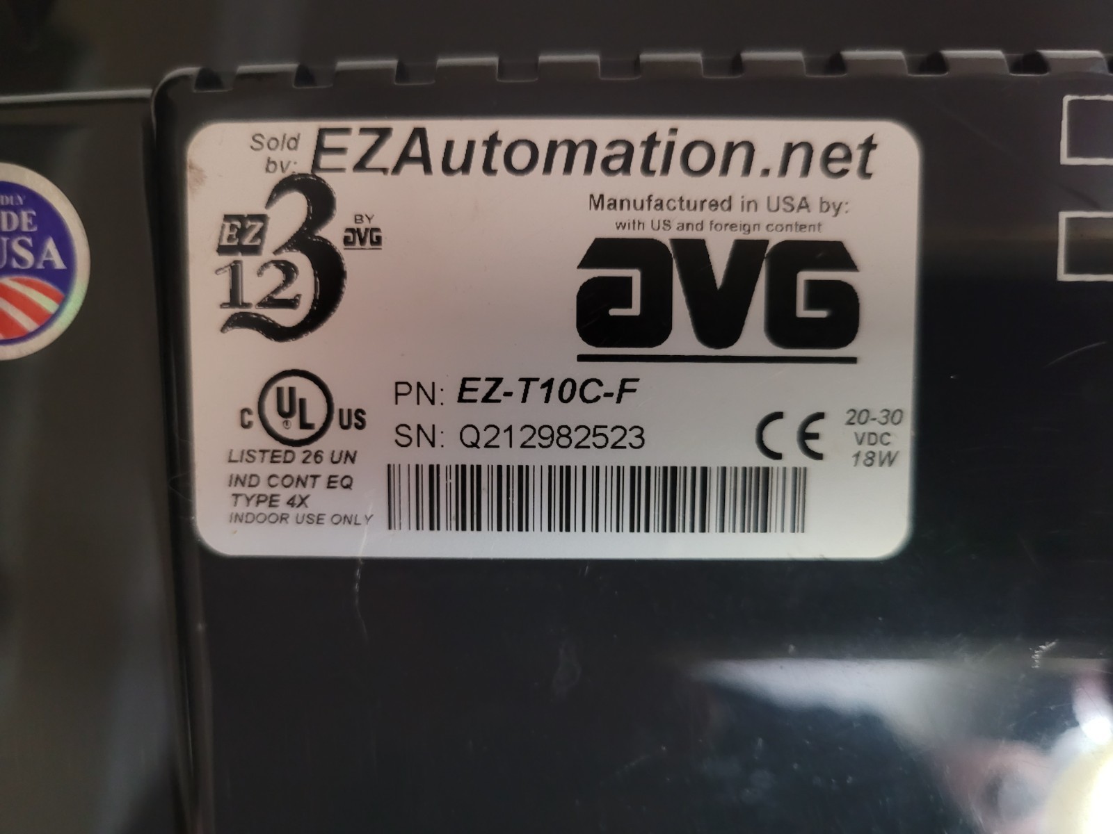 AVG EZ-T10C-F EZ 10 in Touch Screen HMI with New Backup Battery EZAutomation