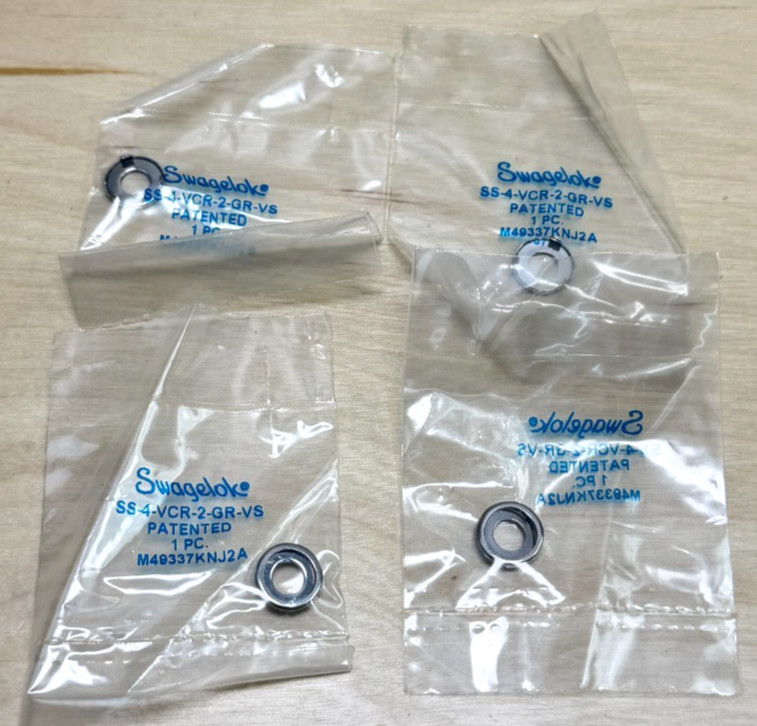 Lot of 4 Swagelok SS-4-VCR-2-GR-VS Stainless Steel VCR Gasket Retainer 1/4 in