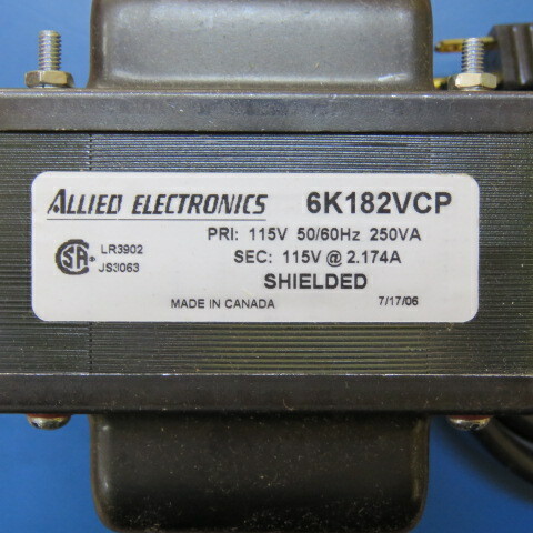 Allied Electronics 6K182VCP Qty of 1 per Lot Power Transformers ISOLATION 50HZ