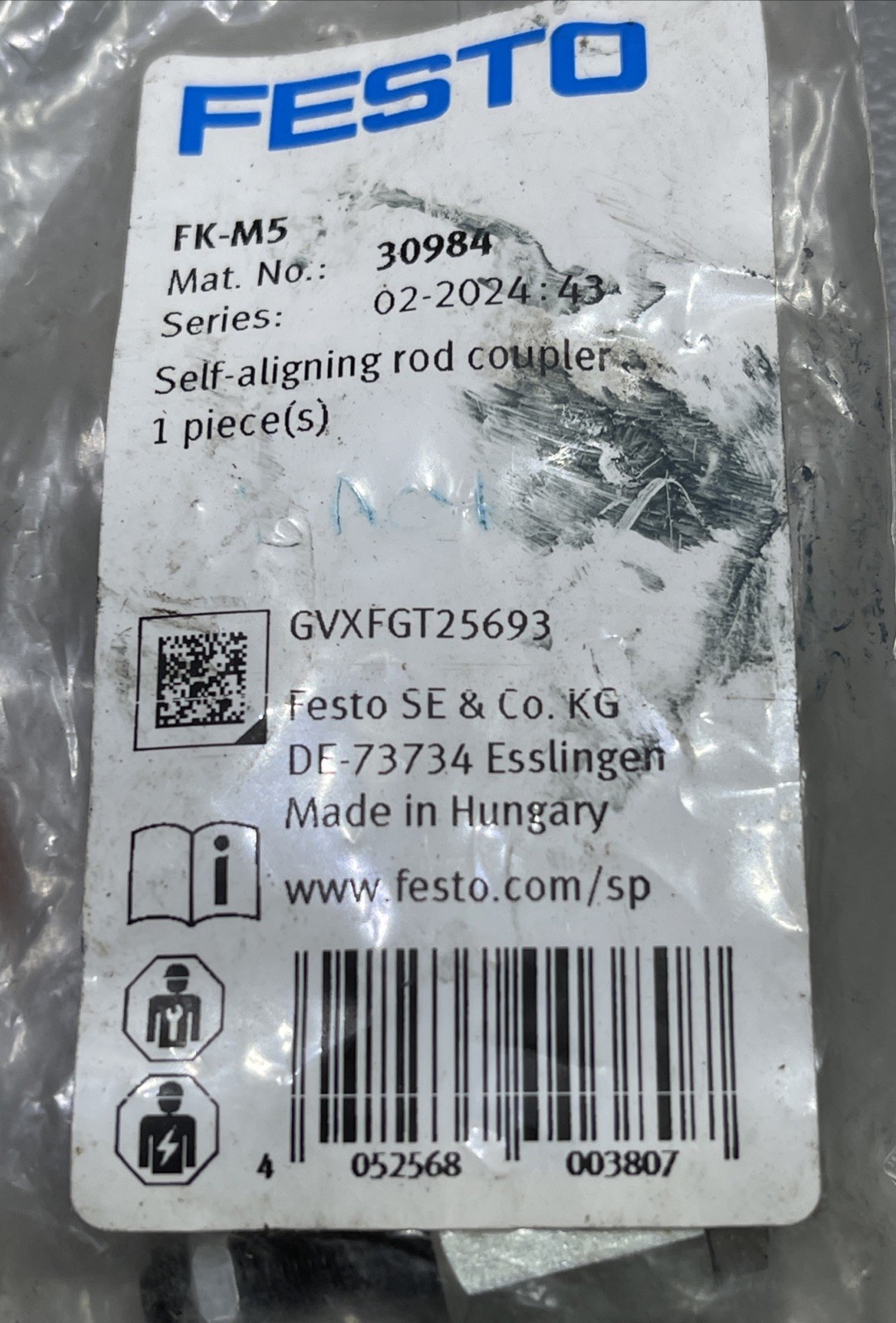 Festo FK-M5 30984 Self-Aligning Rod Coupler