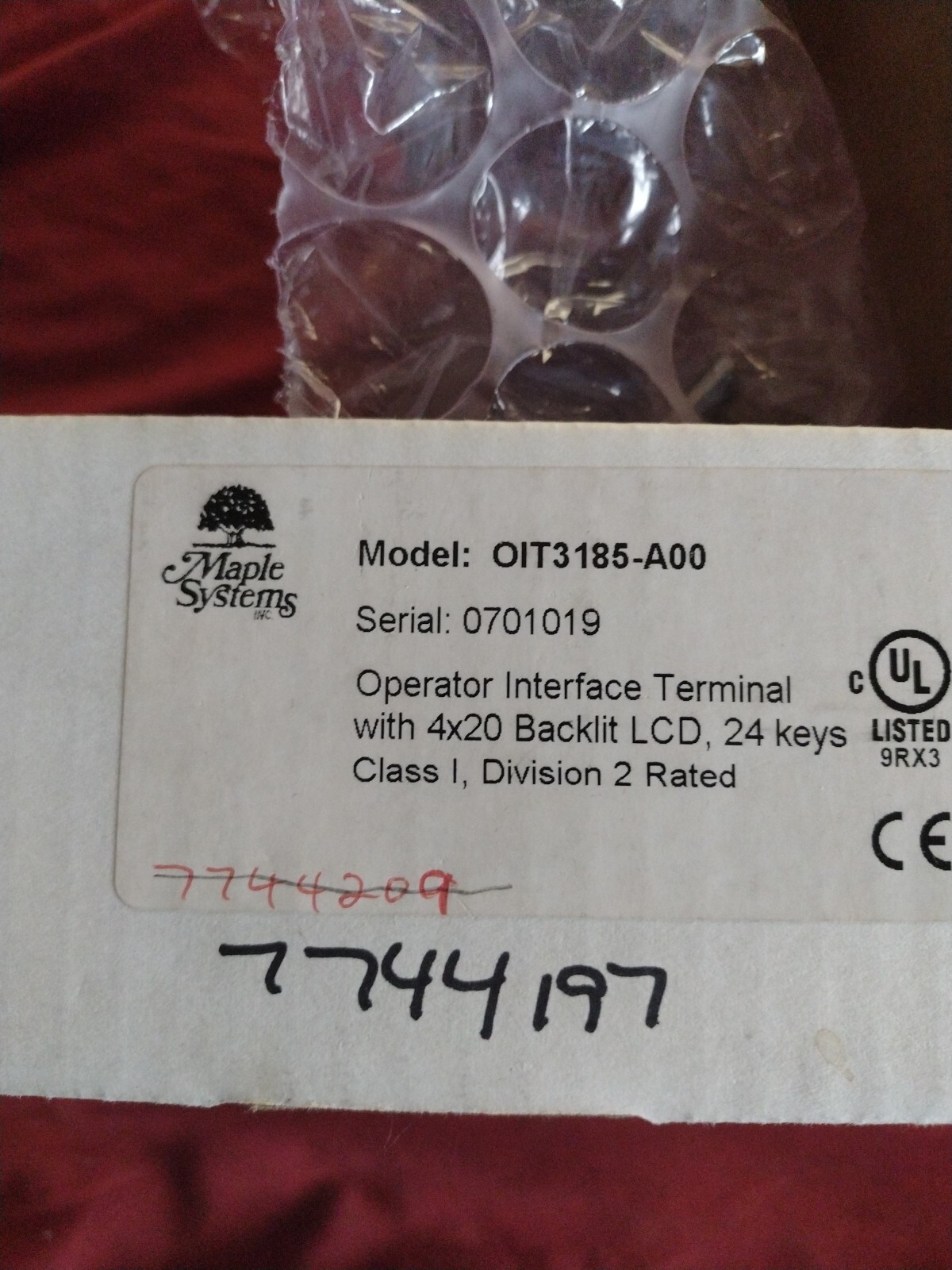 MAPLE SYSTEMS OIT3185-A00 / OIT3185A00 (USED TESTED CLEANED)